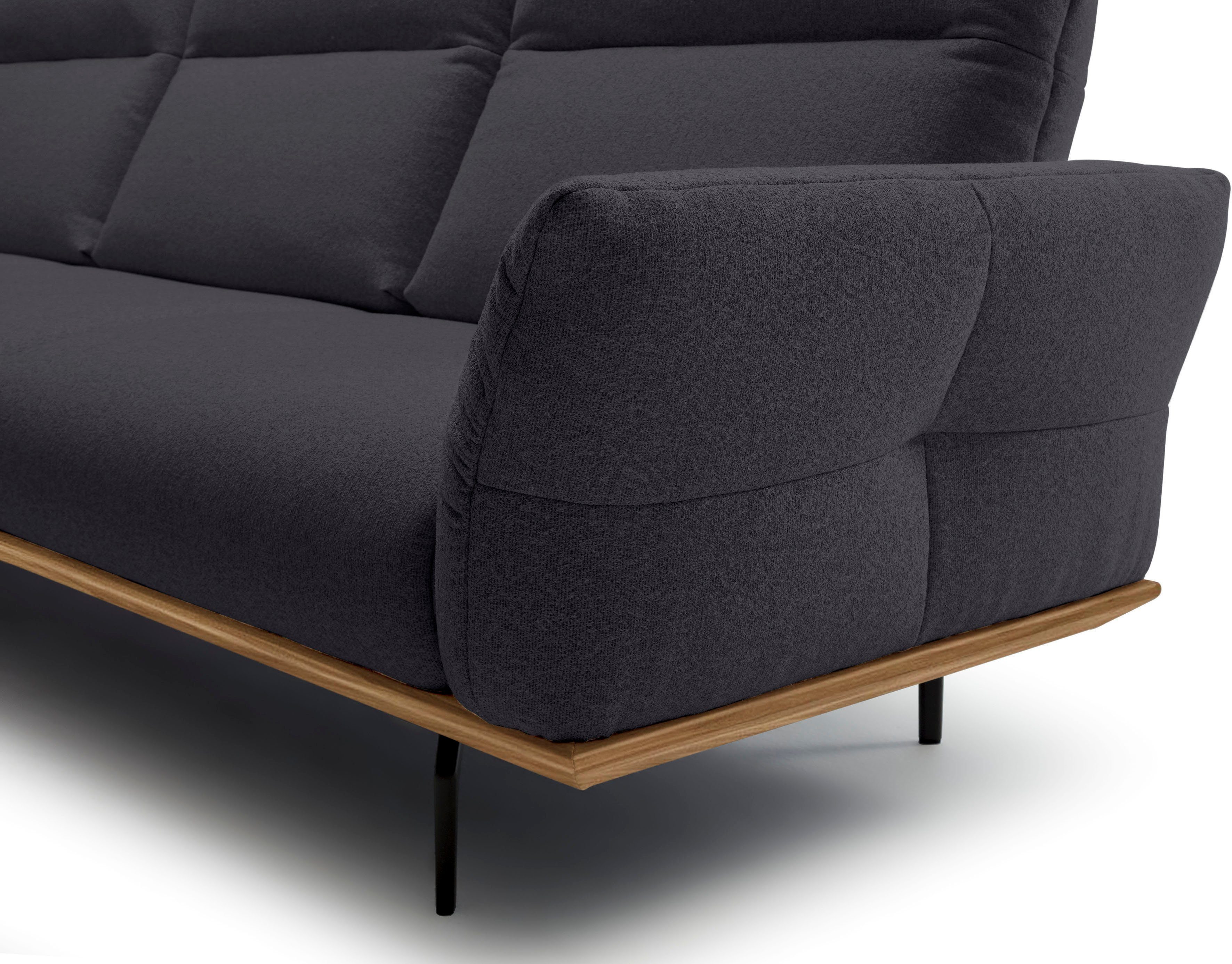 Creation BY ROLF BENZ Hoekbank Hs.460 Sokkel in walnotenhout, onderstel in umbra grijs, breedte 298 cm