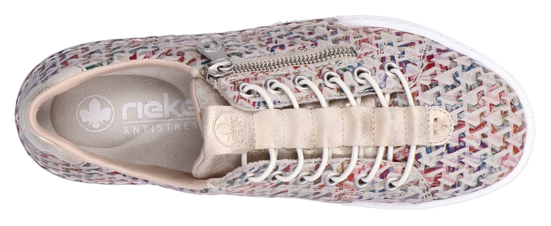 Rieker Slip-on sneakers , instapschoen, lage schoen, vrijetijdsschoen met gewatteerde schacht