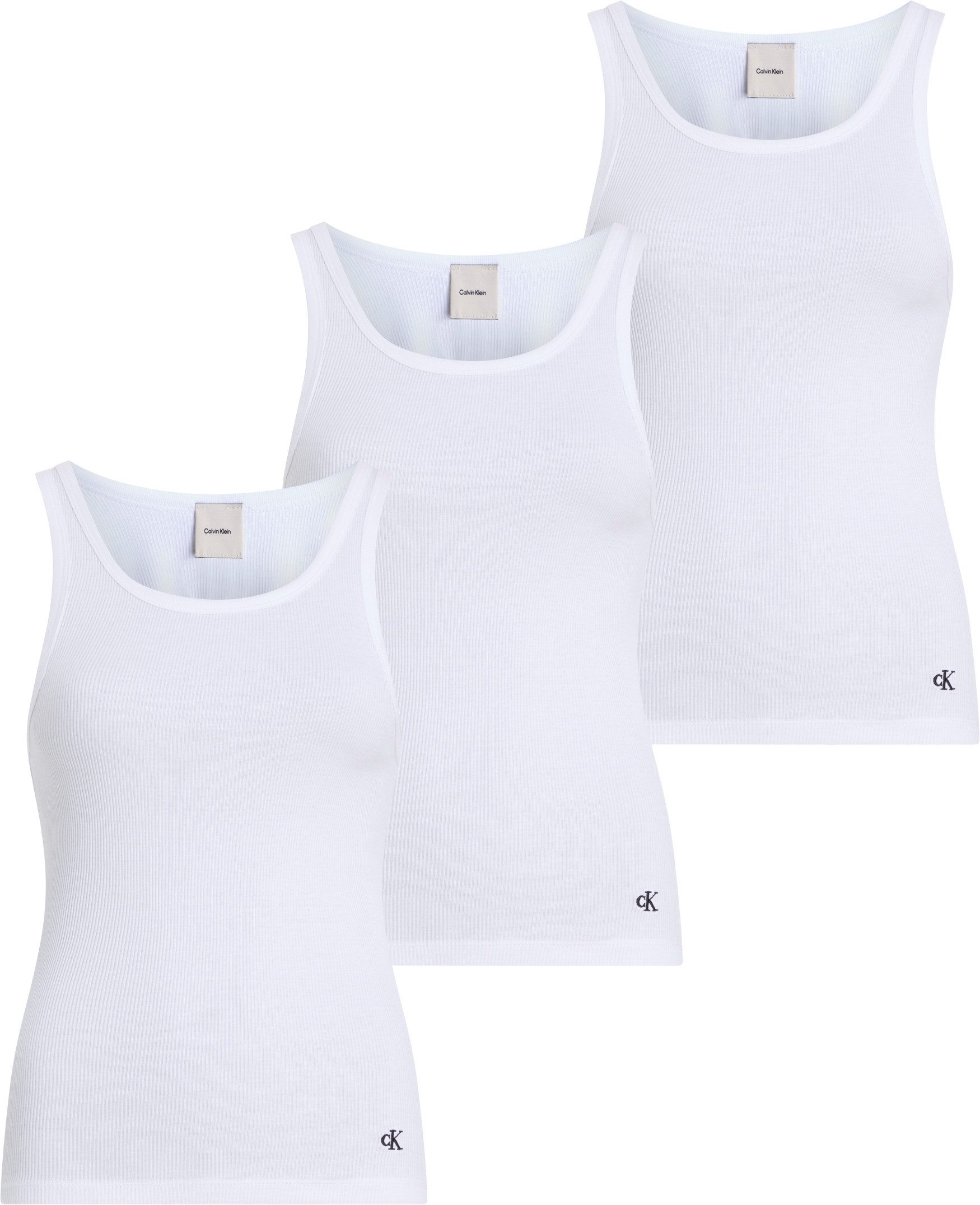 Calvin Klein Tanktop SCOOP NECK COTTON TANK 3PK (3-delig, Set van 3)