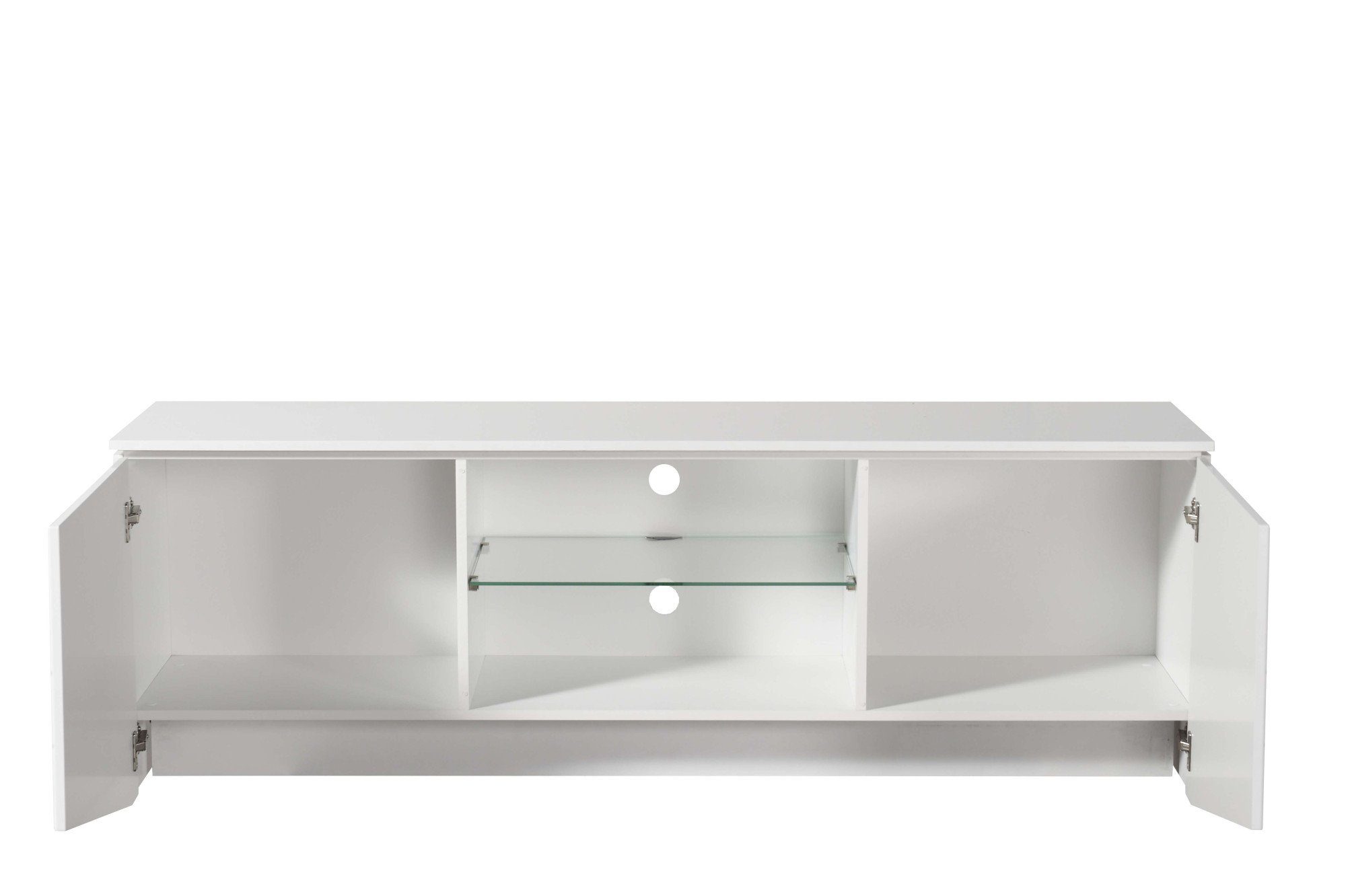 INOSIGN Tv-meubel Cadiz TV-Board TV-kast met hoogglans fronten en frezingen, glazen plank