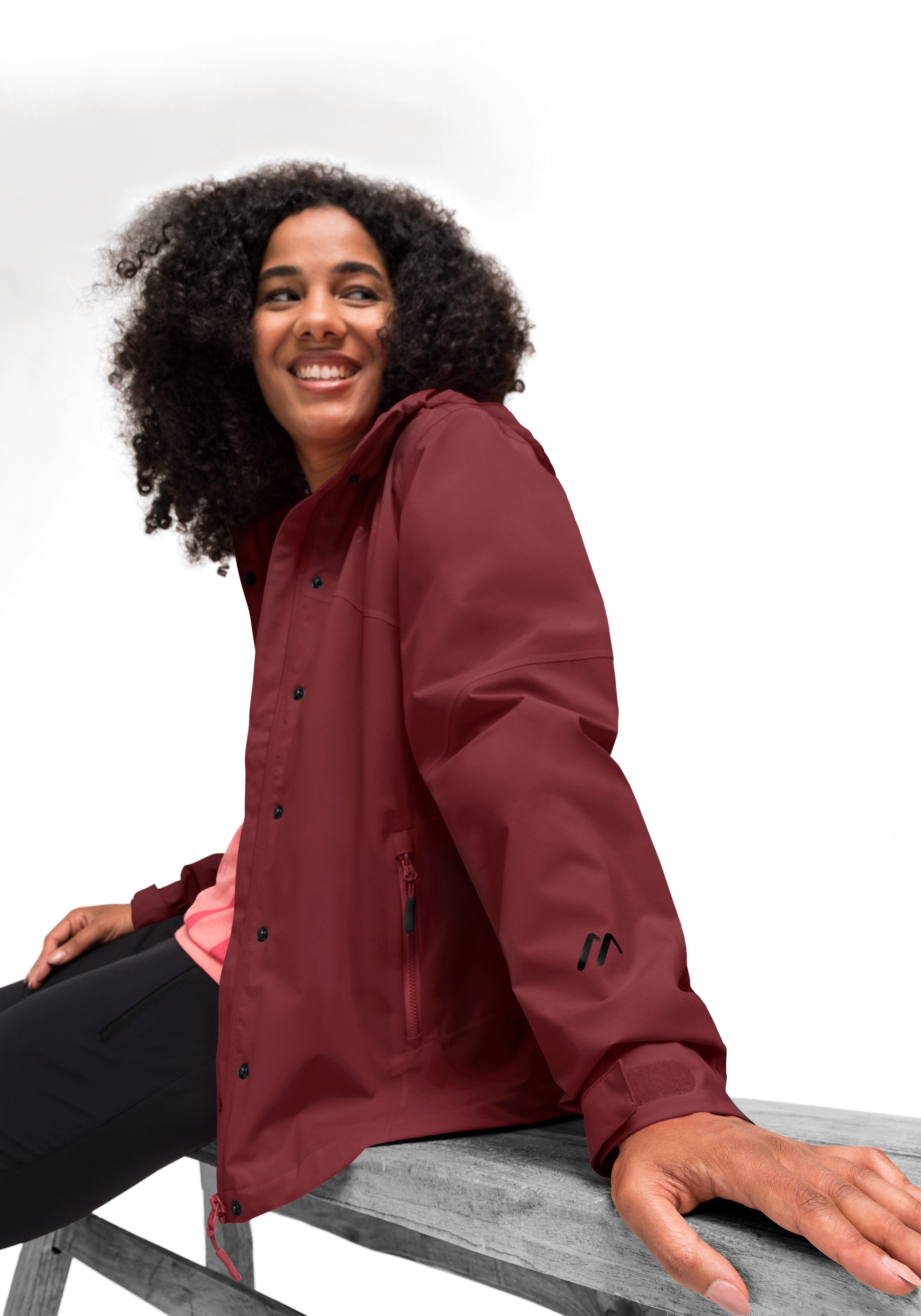 Maier Sports Outdoorjack Metor rec W Dames regenjack met capuchon, waterdicht, 2 buitenzakken, binnenzak