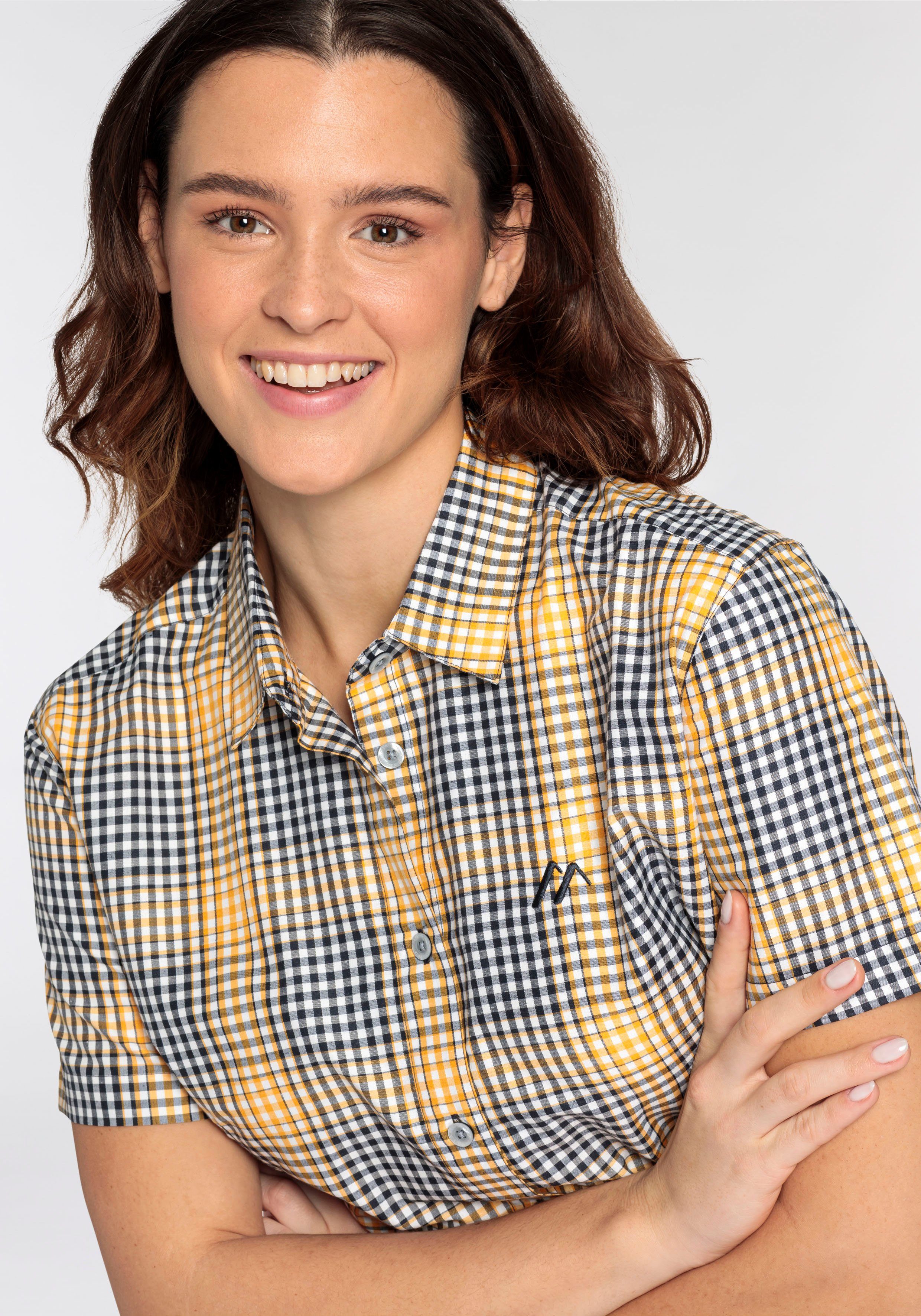 Maier Sports Geruite blouse met overhemdkraag