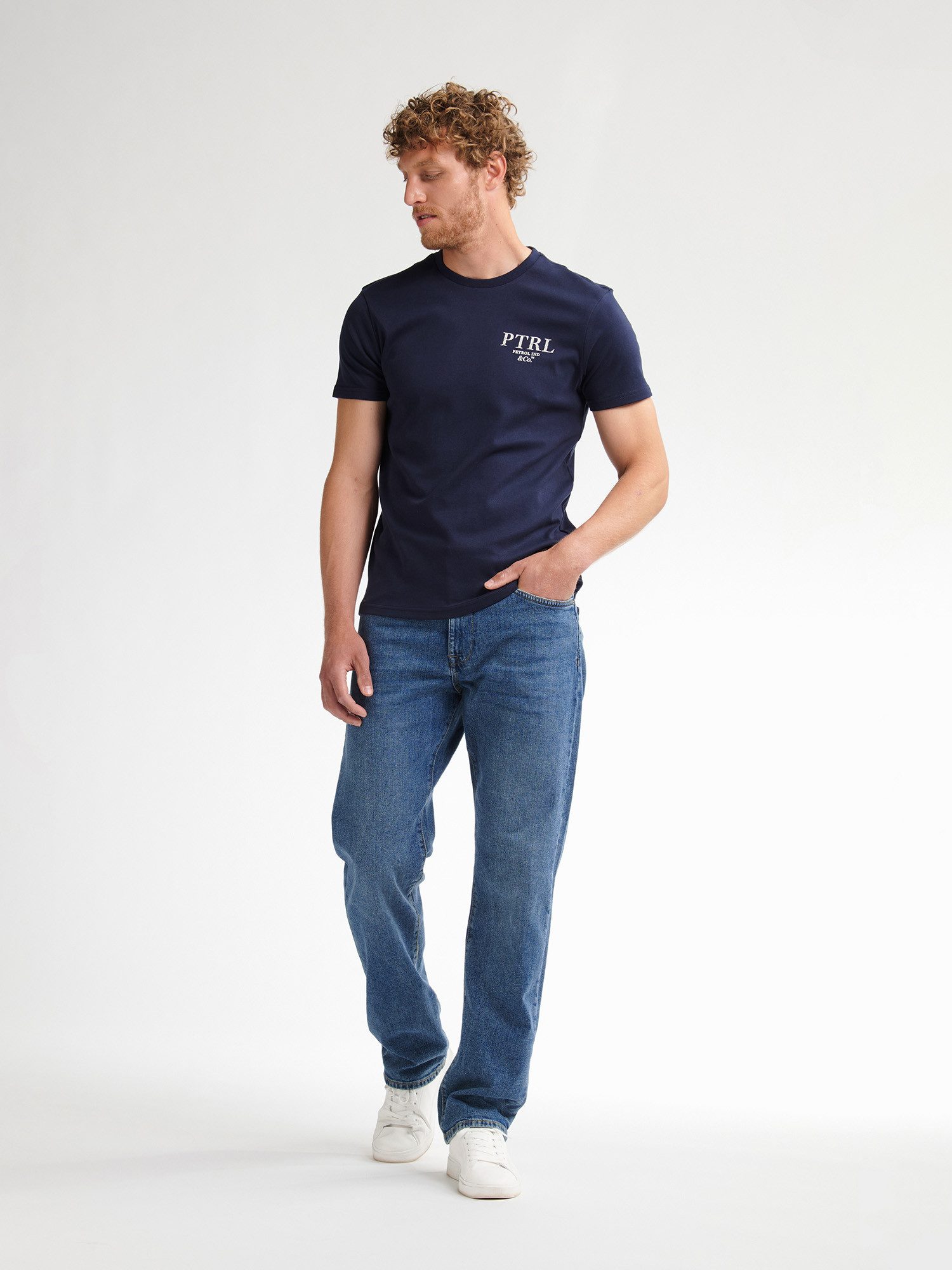 Petrol Industries T-shirt met logo-opschrift
