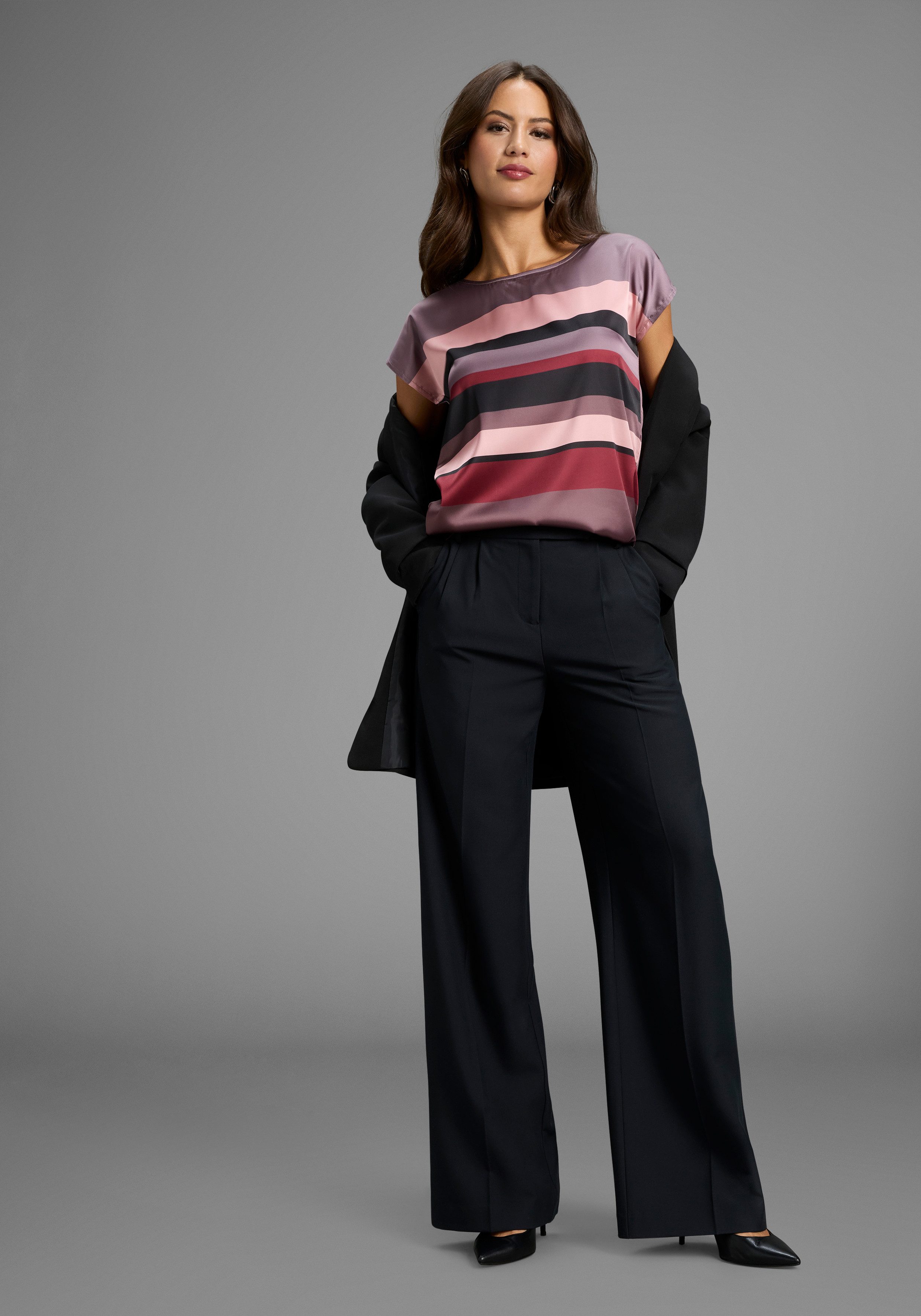 Laura Scott Shirtblouse in modieus streepdesign - nieuwe kleuren
