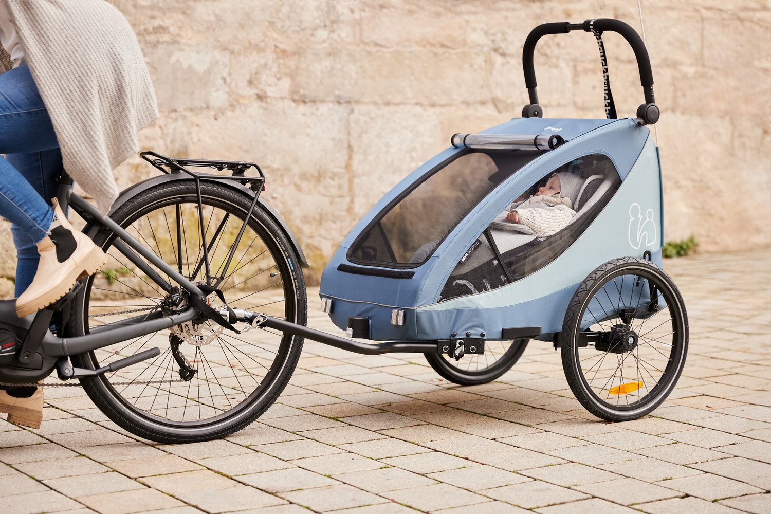 Hauck Kinderen fiets aanhanger 2in1 Bike Trailer und Buggy Dryk Duo Plus, black