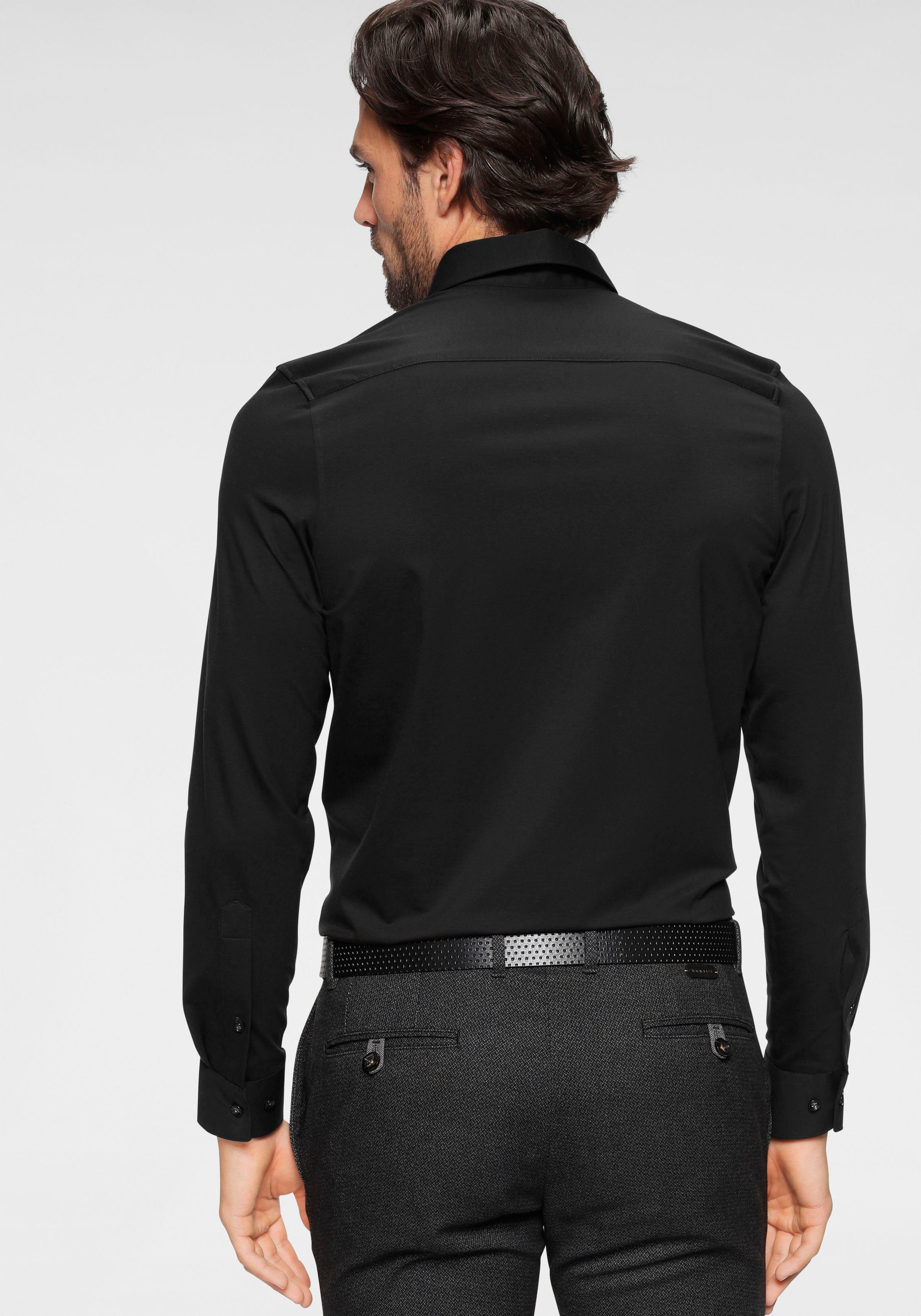OLYMP Overhemd met lange mouwen Luxor 24/Seven modern fit jersey shirt met geurremmende materiaaleigenschappen
