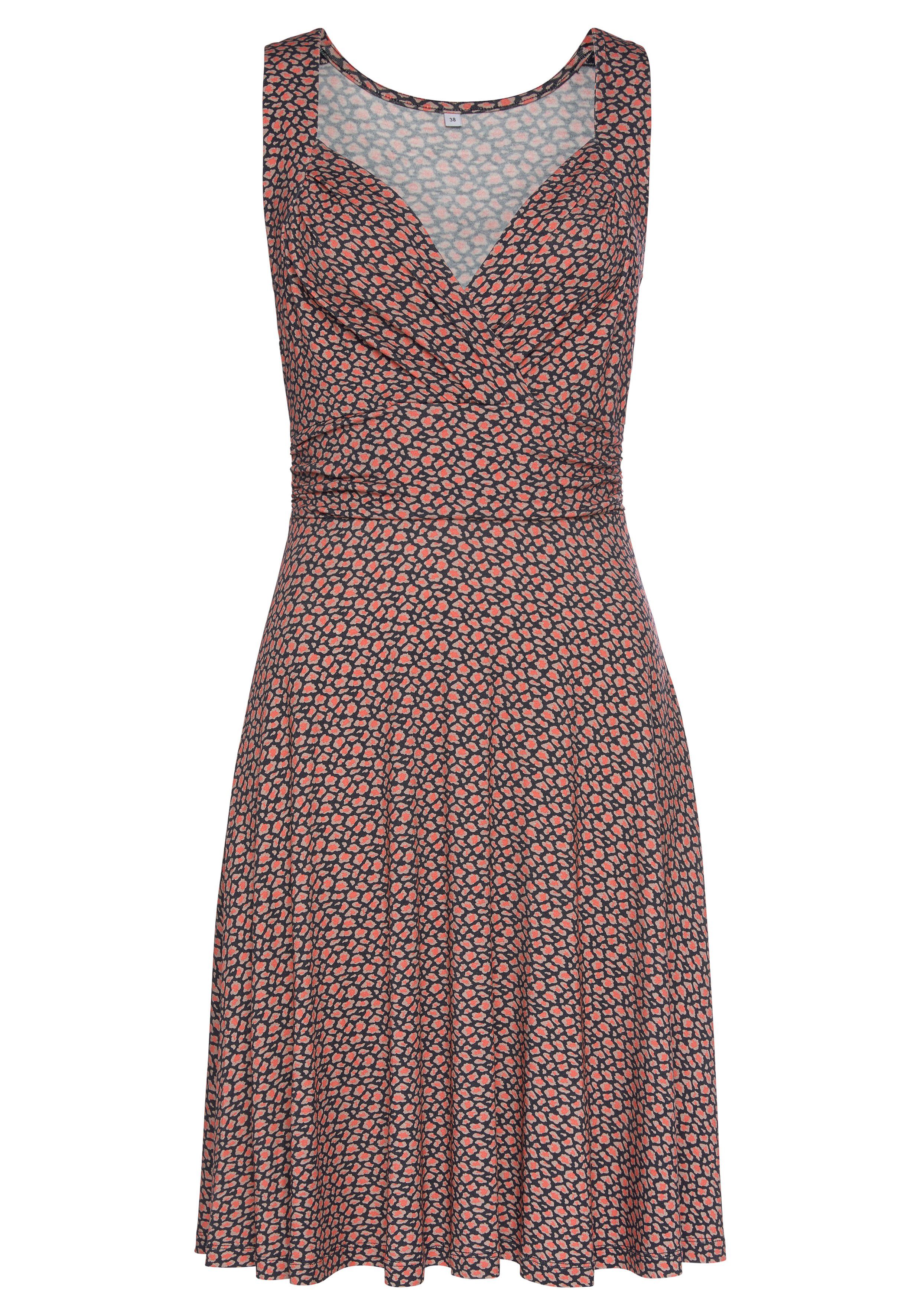 Vivance Jerseyjurk met all-over print in wikkellook, zomerjurk, strandjurk, casual-chic