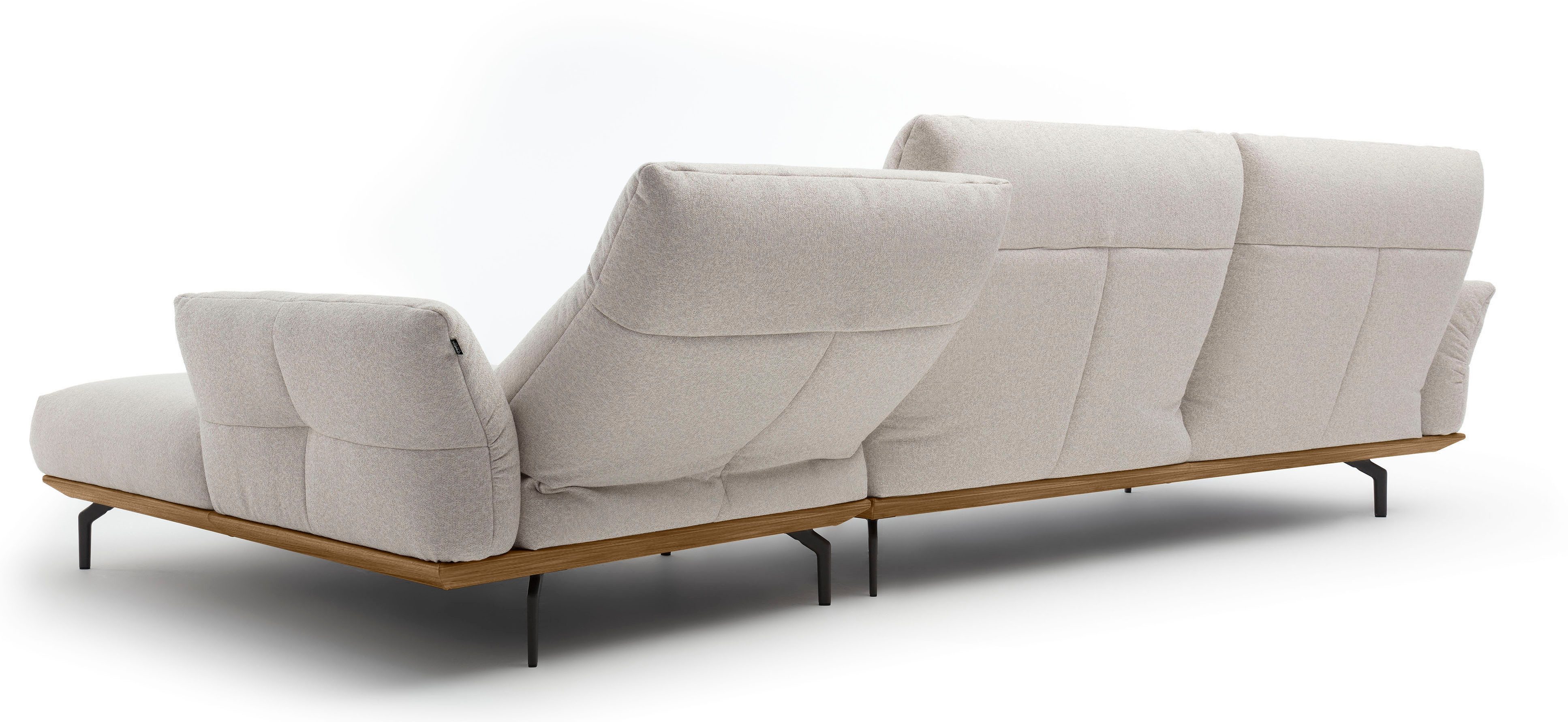 Creation BY ROLF BENZ Hoekbank CR.460 Sokkel in walnotenhout, onderstel in umbra grijs, breedte 338 cm