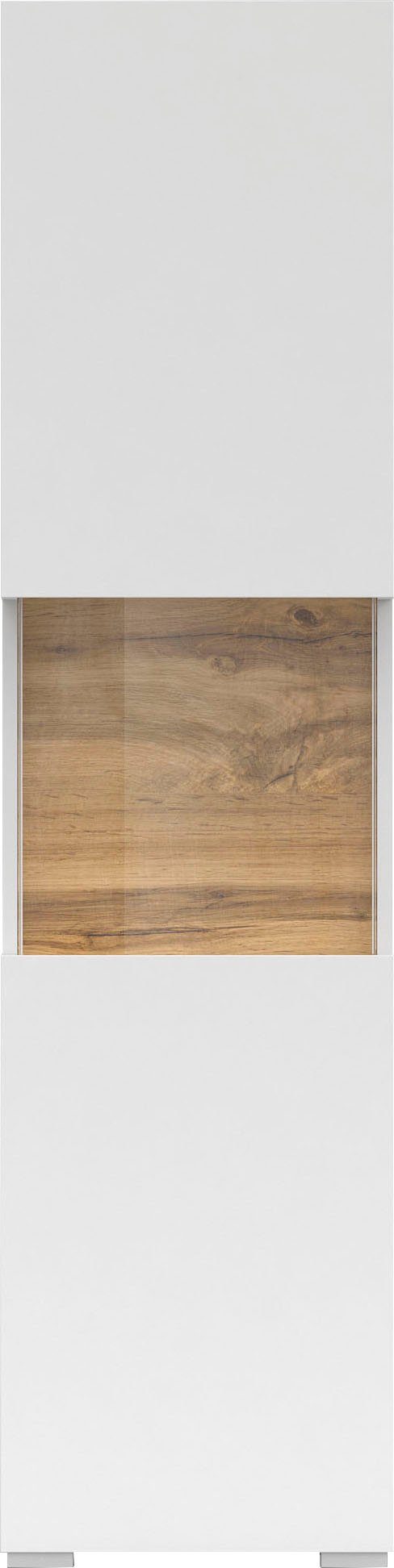 INOSIGN Vitrinekast Ava, breedte 36 cm, hangend en staand te monteren moderne greeploze vitrinekast, hoge kast met hoekverglazing