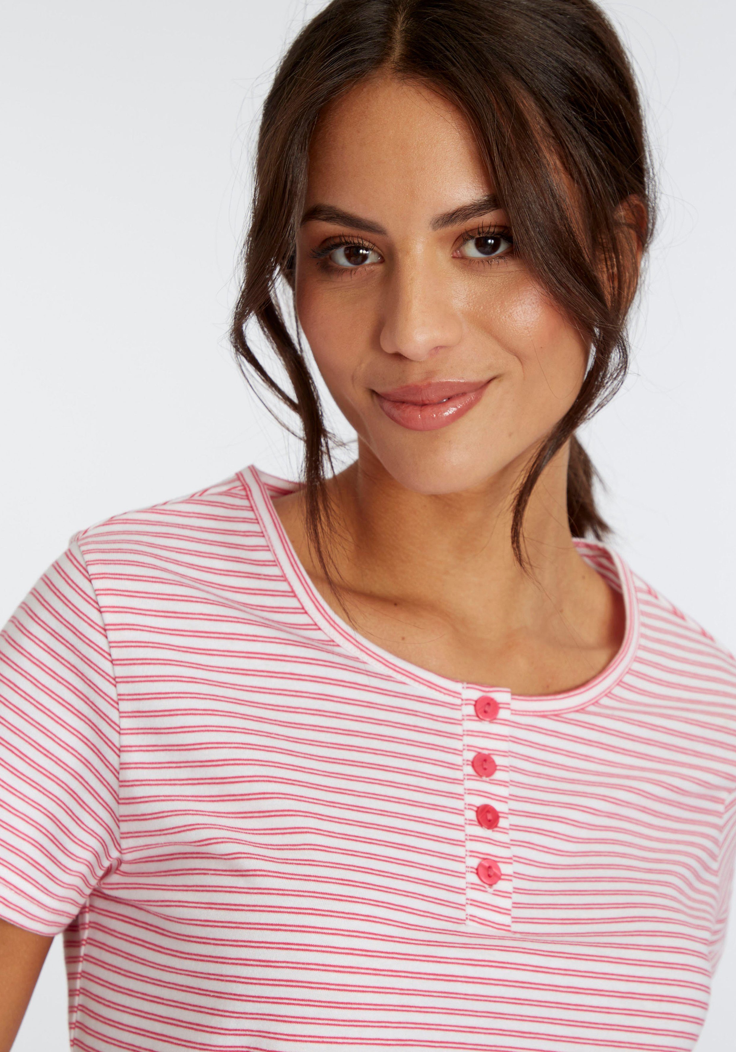 Vivance Dreams Shortama met strepen van voorgeverfd garen (set, 2-delig)