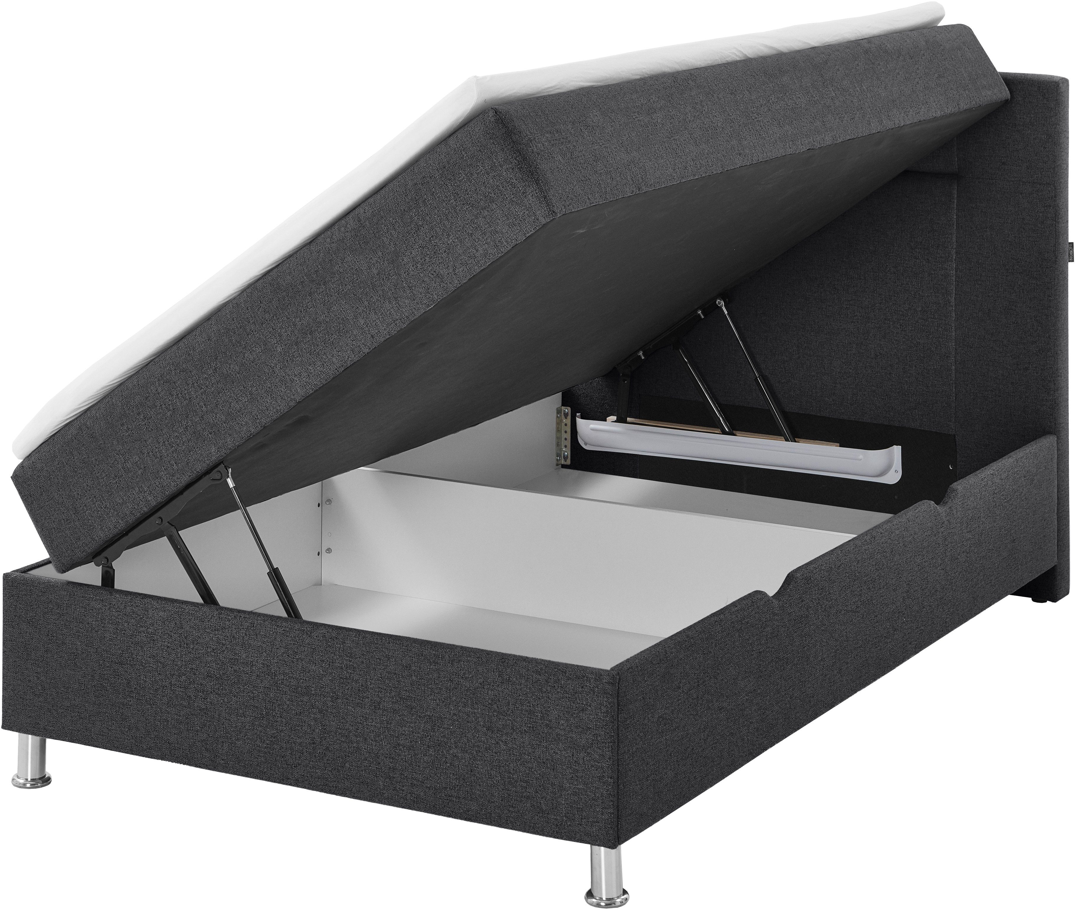 INOSIGN Boxspring Escalon met opbergruimte, inclusief topper beschikbaar in de breedtes 120x200 cm en 180x200 cm
