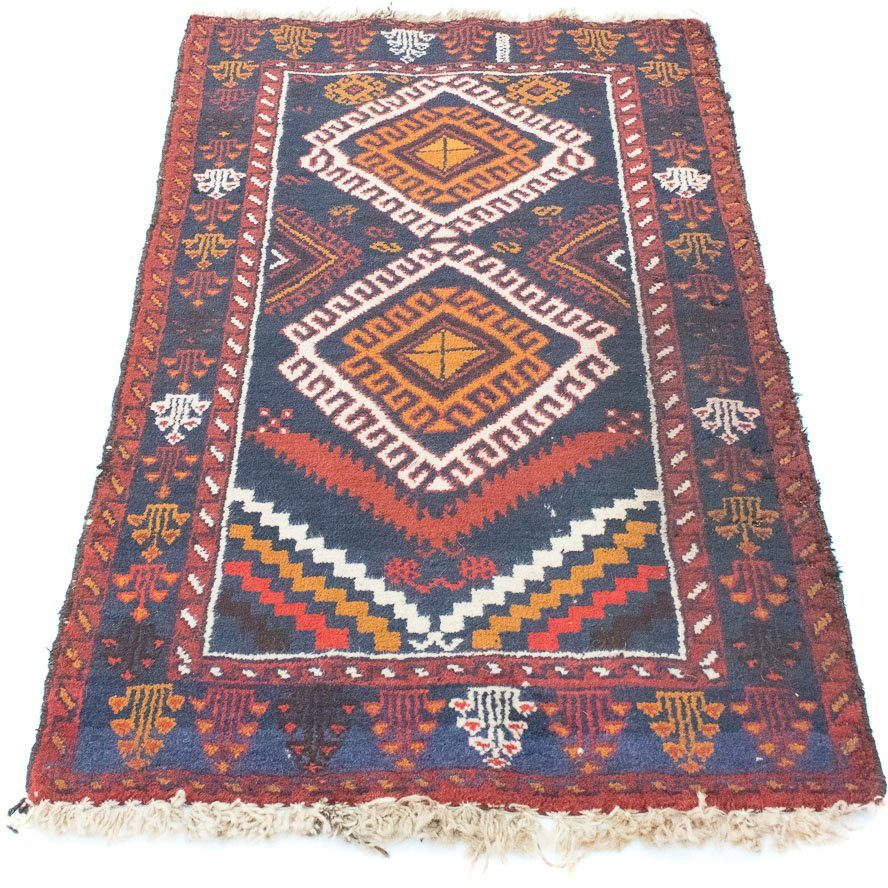 morgenland Wollen kleed Belutsch vloerkleed met de hand geknoopt blauw handgeknoopt