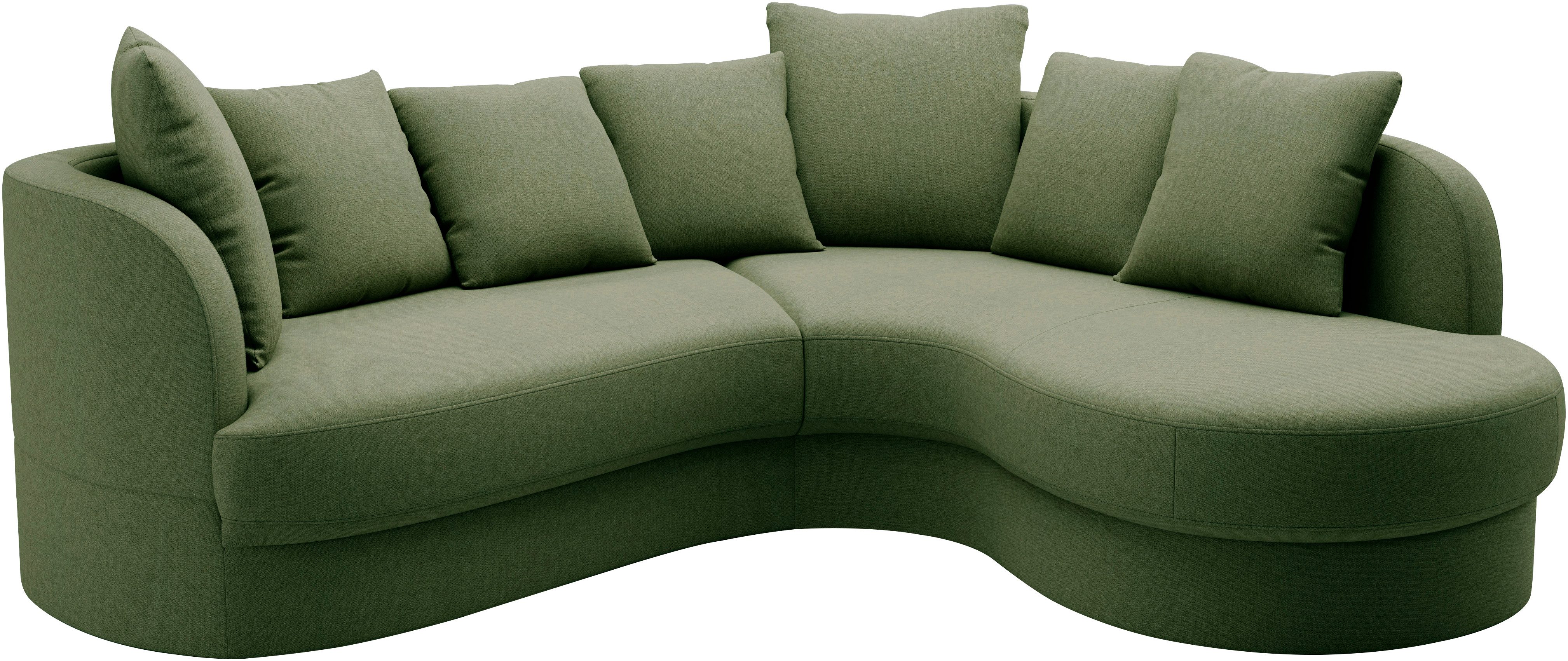 sit&more Hoekbank Samba L-vorm moderne organische vorm, inclusief 7 losse rugkussens