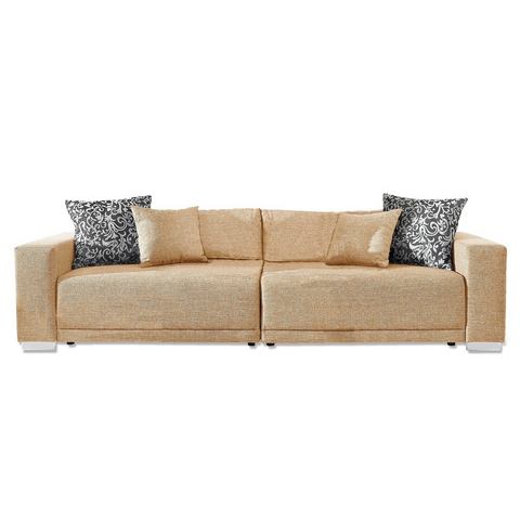 woonkamer extra groot bankstel beige Megabank L Primabelle Softlux of structuurstof 38