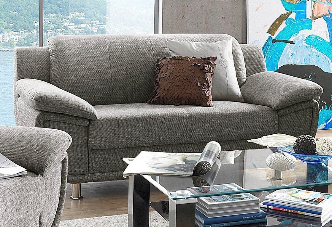 TRENDMANUFAKTUR 2-zitsbank Rondo, breedte 178 cm, brede armleuningen, chromen poten Bank optioneel met bonellvering en in verschillende bekledingen bestelbaar