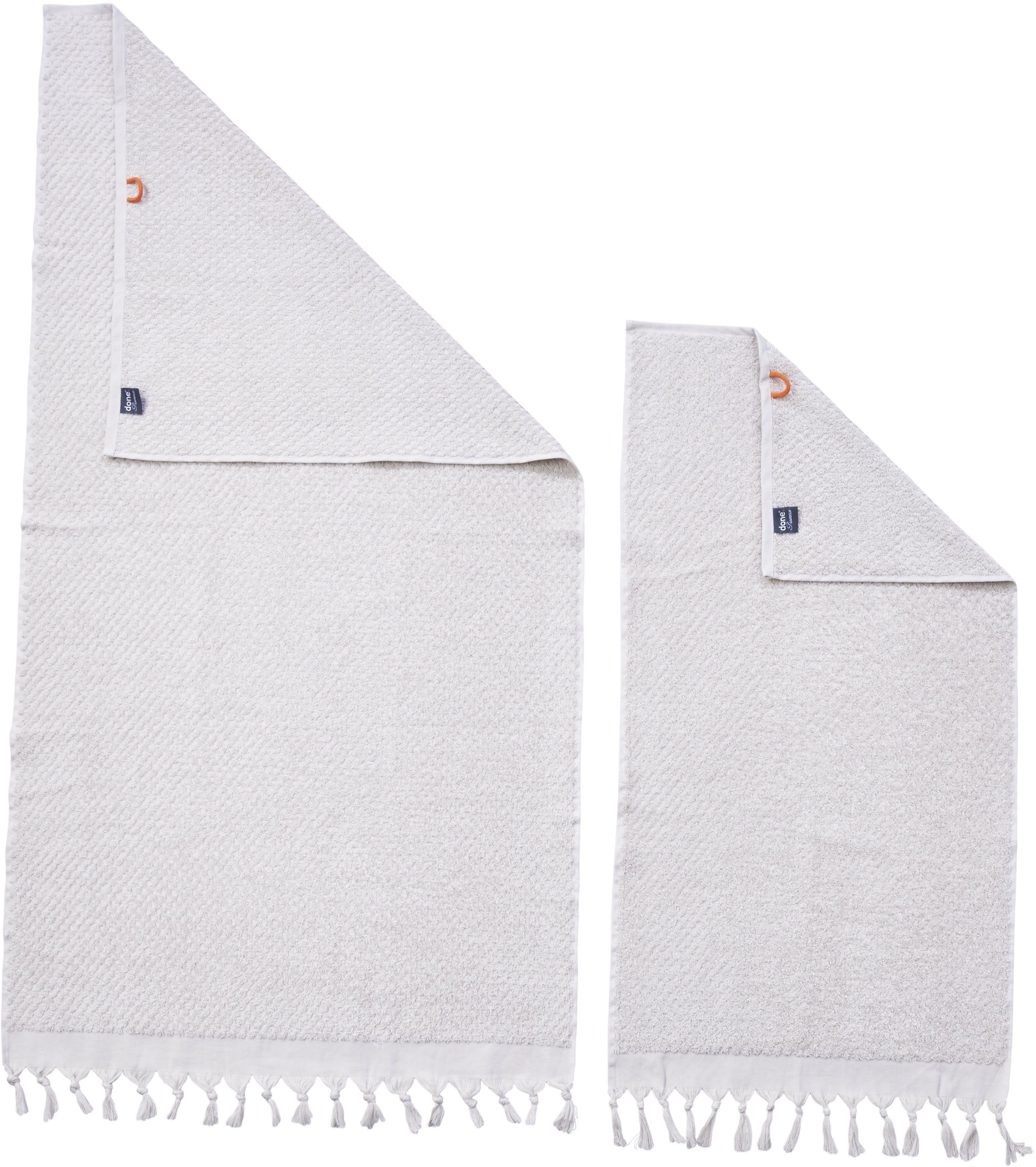 done.® Handdoekenset Provence HONEYCOMB in honingraat-look, met franjes (set)