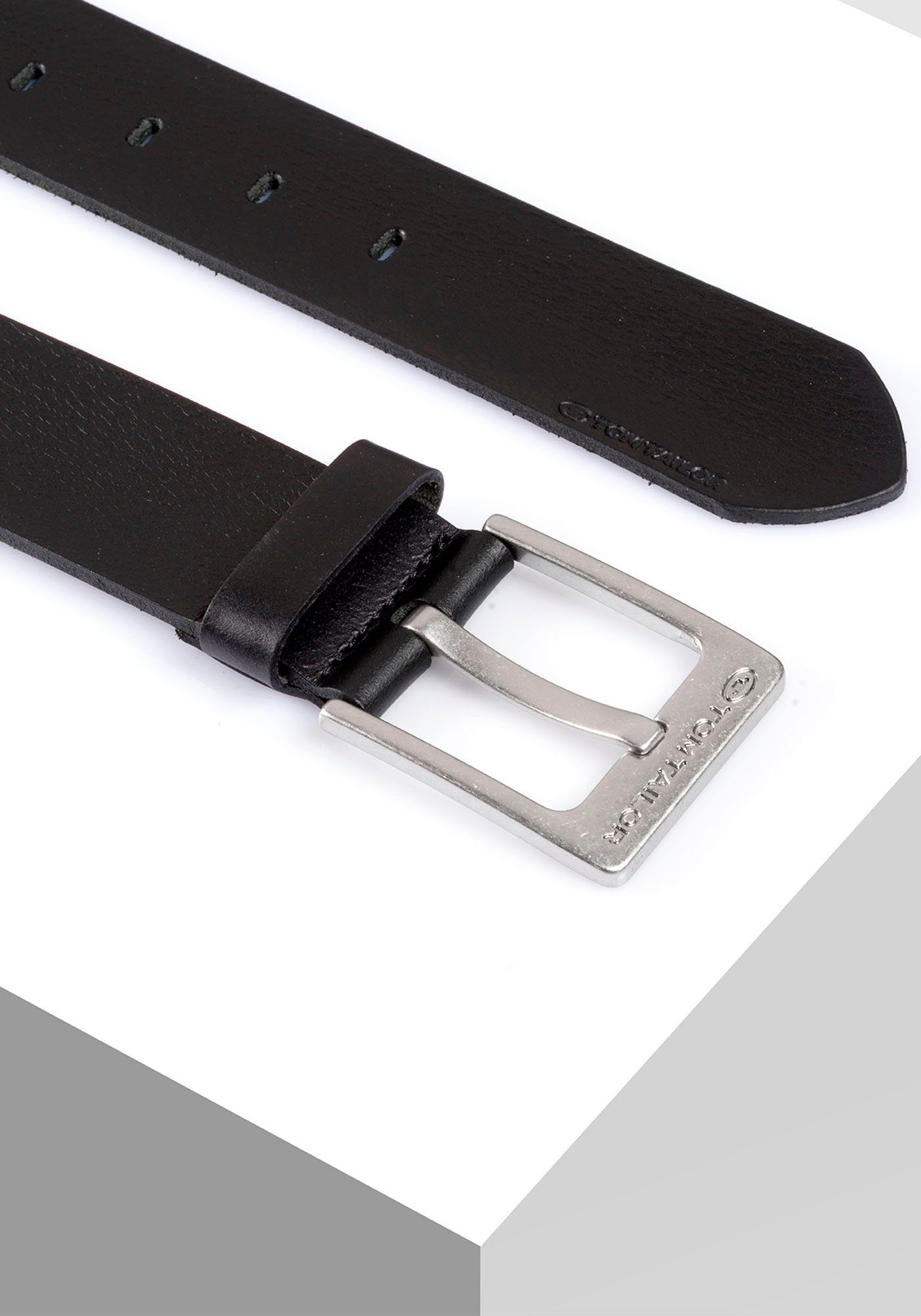 Tom Tailor Leren riem TTCALVINPLUS 4 cm brede herenriem, casual en jeanslook