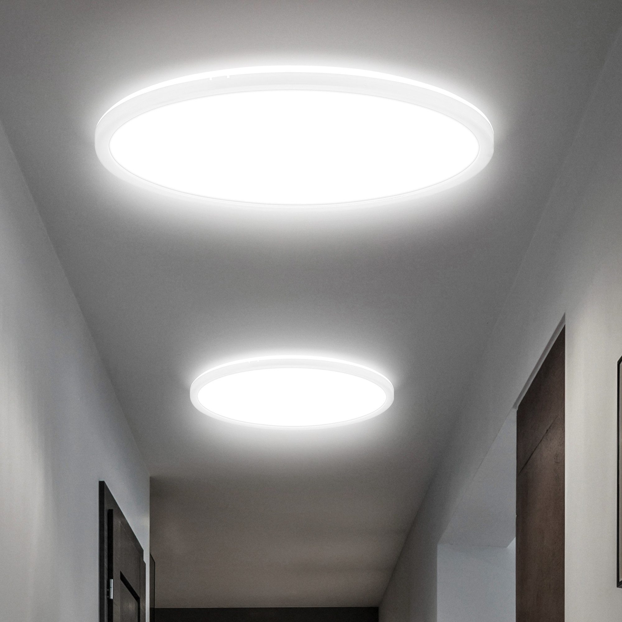 B.K.Licht Led-plafondlamp BKL1600 ultra dunne plafondlamp, LED paneel met backlight