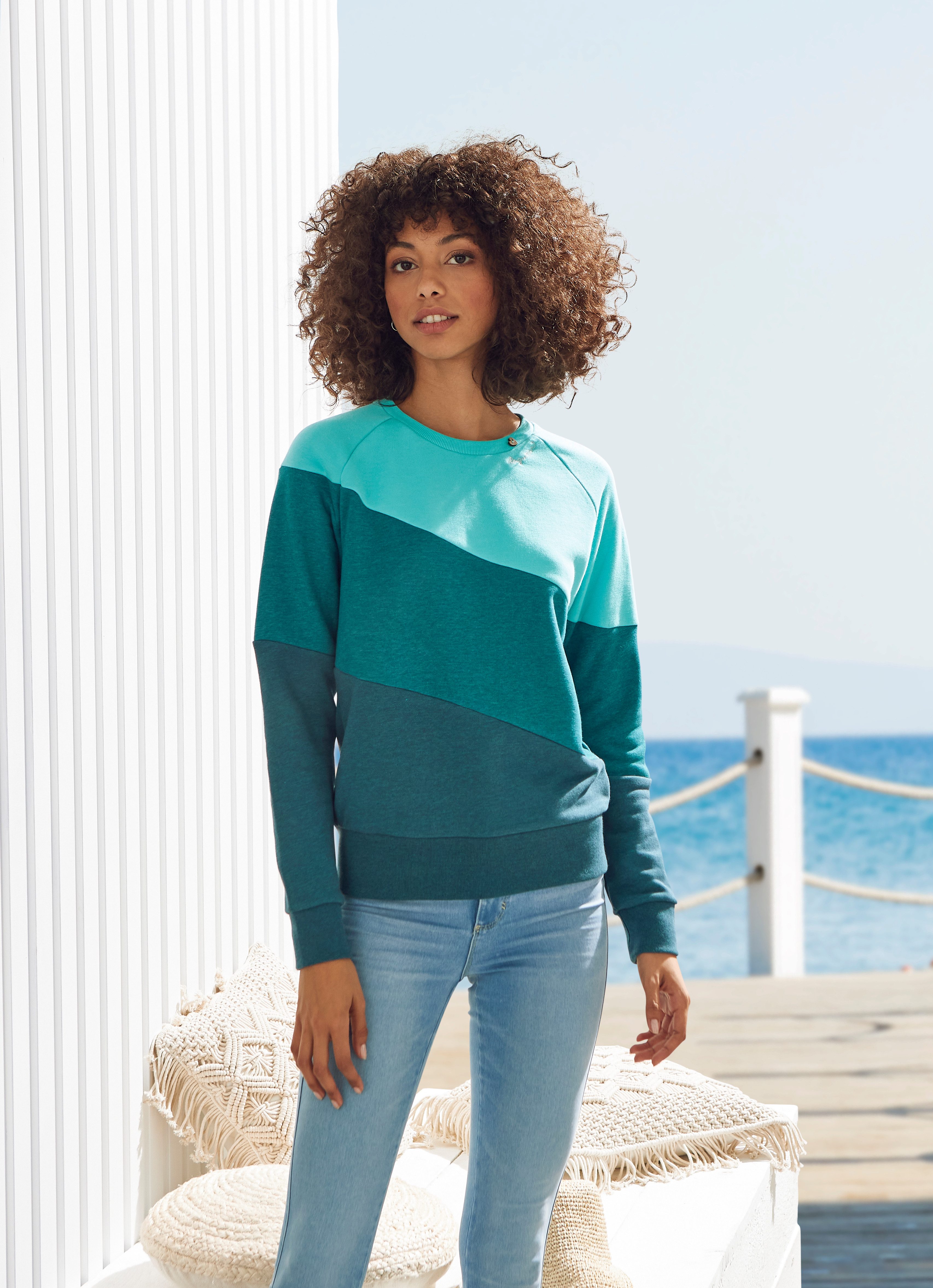 Ragwear Sweater JOHANKA BLOCK Ronde hals met color blocking design