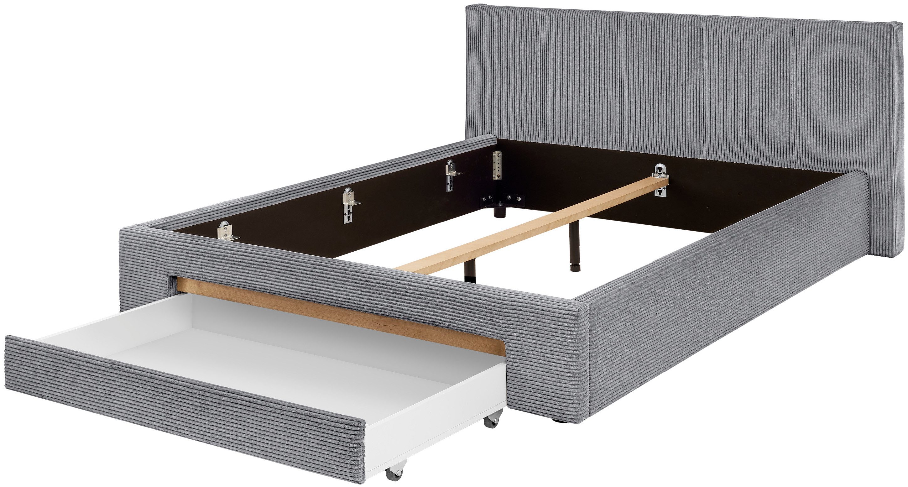 INOSIGN Gestoffeerd bed CiTY/GiRON, bedframe met bedlade, gestoffeerd opbergbed met hondenbed of opberglade, bekleding van corduroy of linnenlook