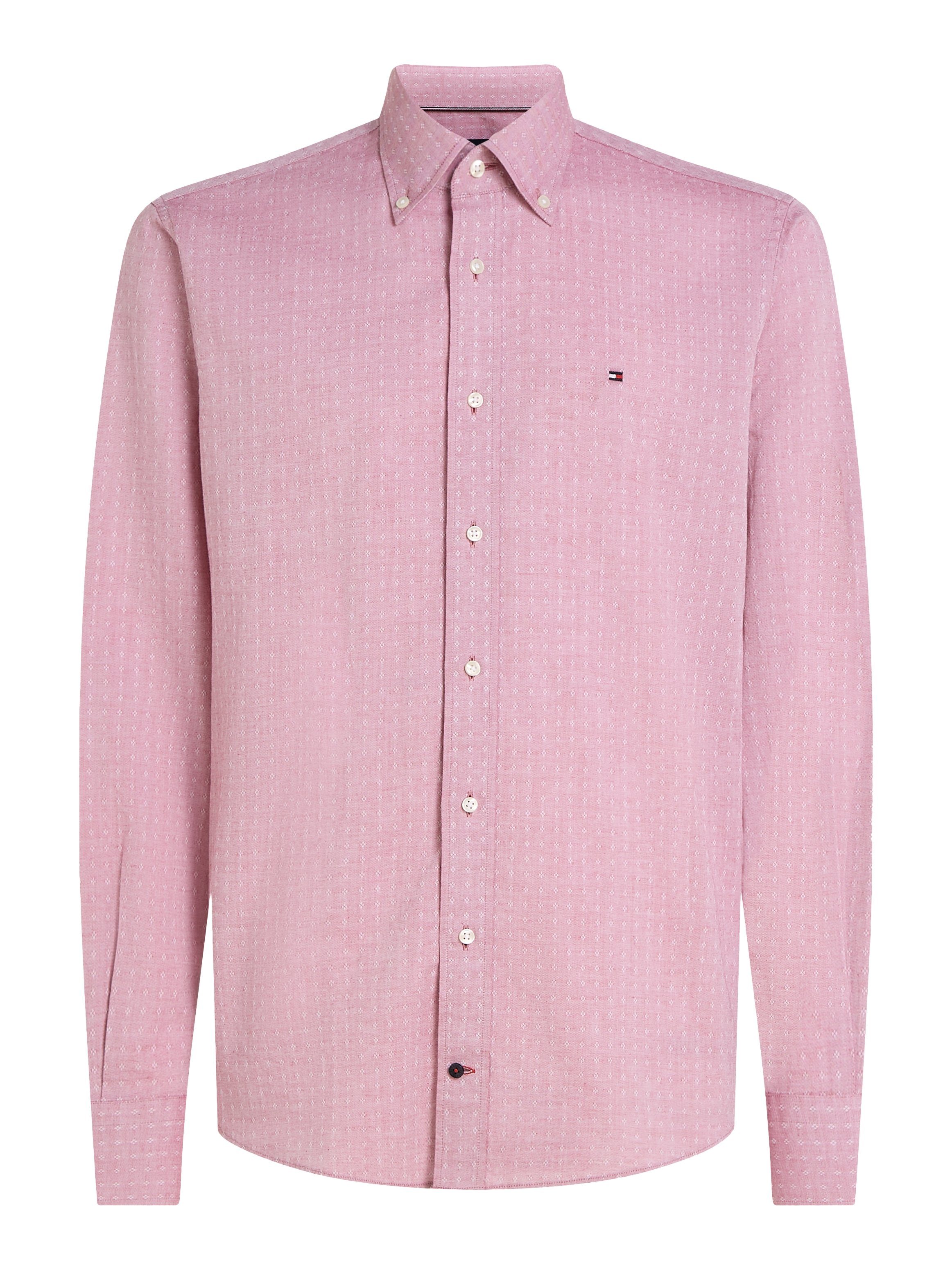 Tommy Hilfiger Overhemd met lange mouwen CL W-OXFORD DOBBY RF SHIRT met subtiele labelvlag op de borst