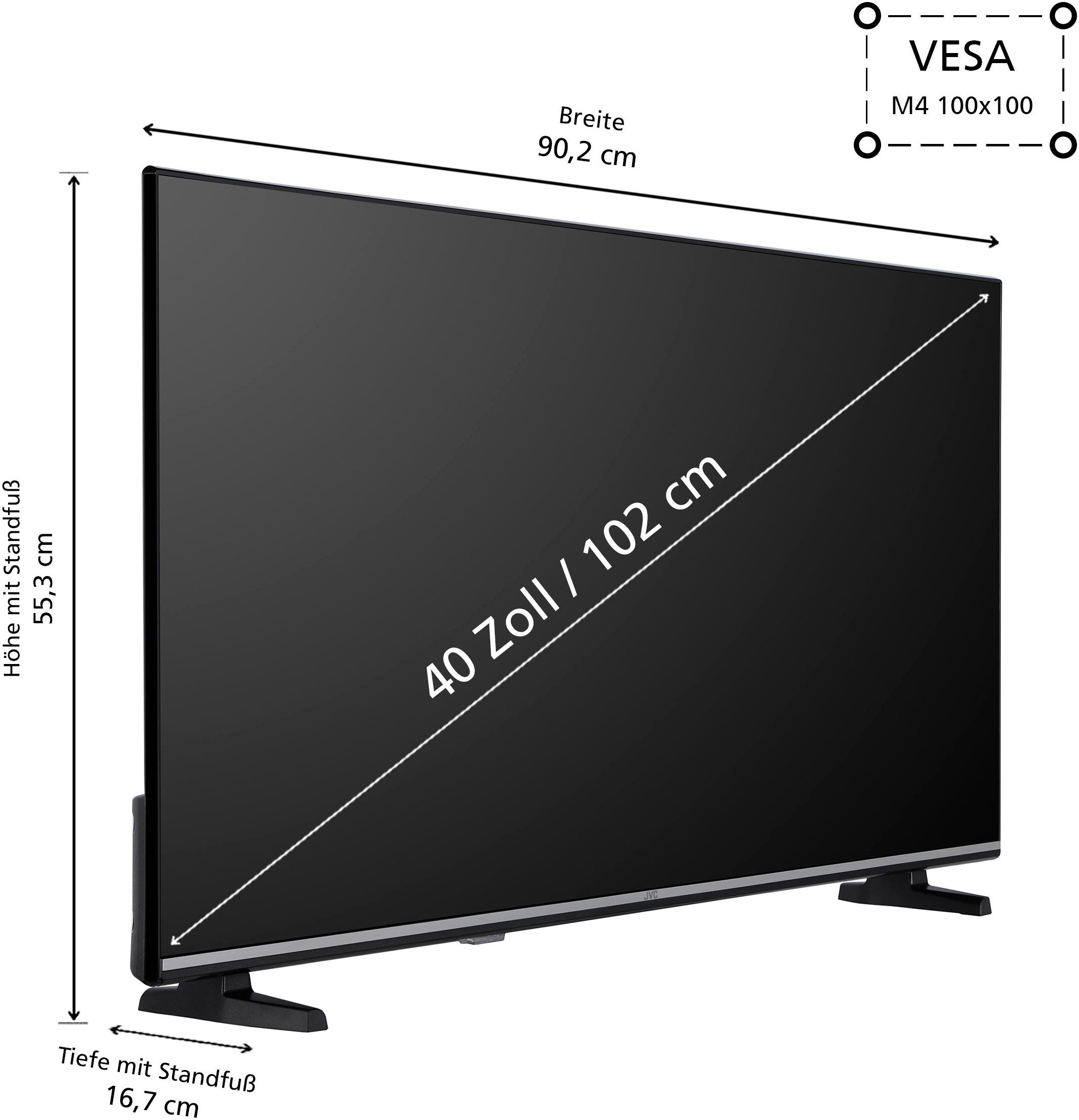 JVC Led-TV LT-40VDF5455, 100 cm / 40", Smart TV