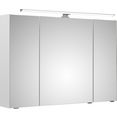 pelipal spiegelkast quickset breedte 105 cm, 3-deurs, ledverlichting, schakelaar--stekkerdoos, deurdemper wit