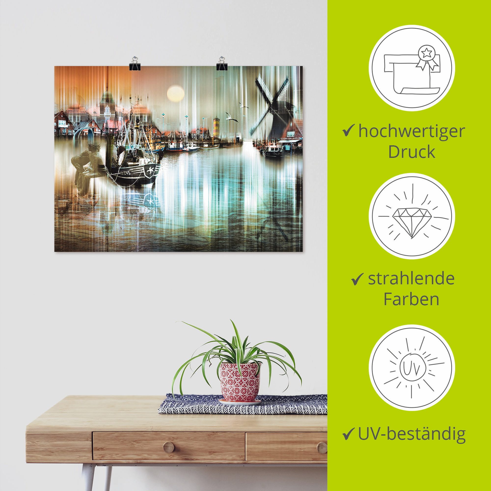 Artland Artprint Neuharlingersiel Noordzee collage 04 als artprint op linnen, poster, muursticker in verschillende maten