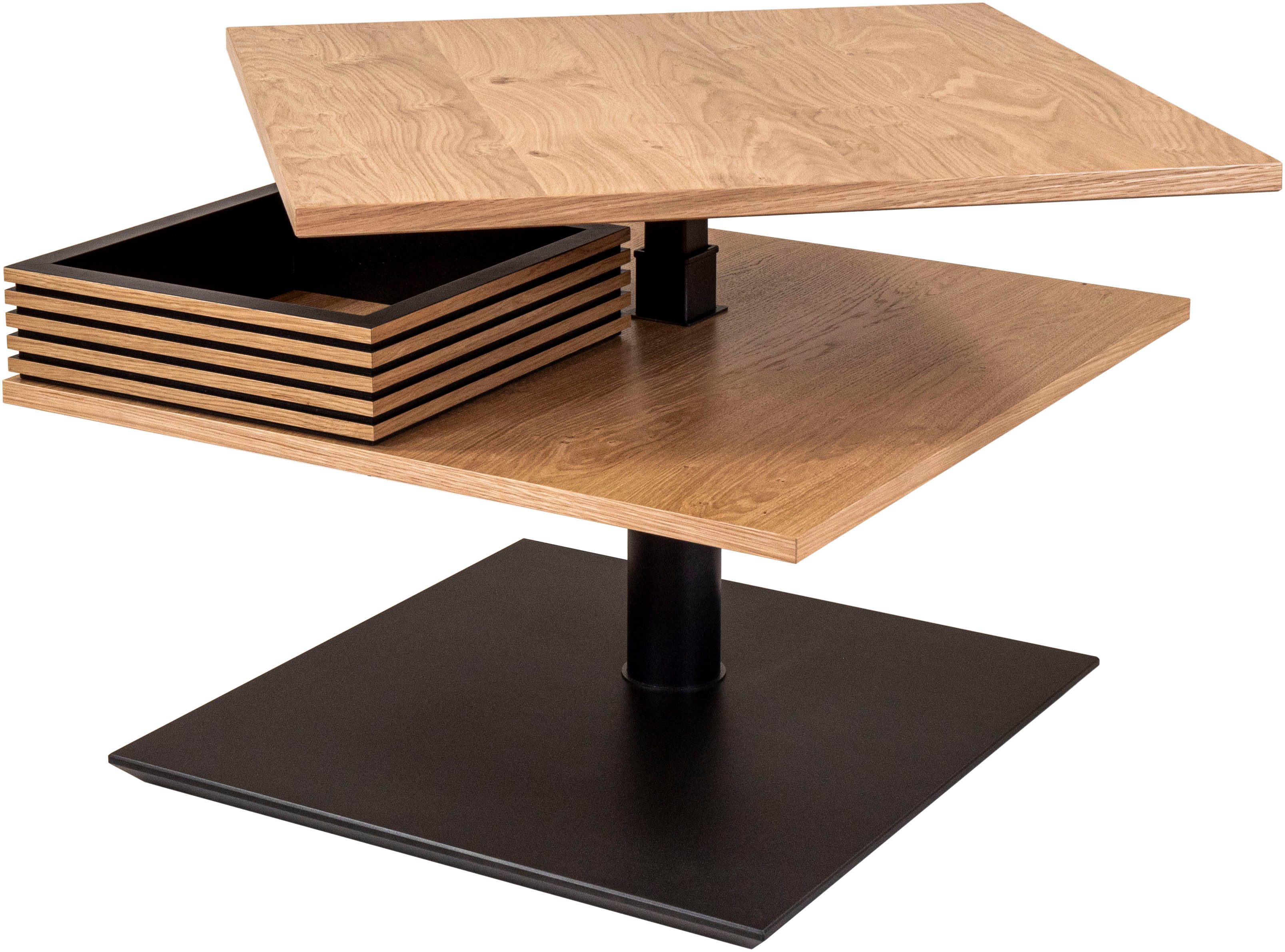 Vierhaus Salontafel traploos in hoogte verstelbaar via hydro-lift, plank