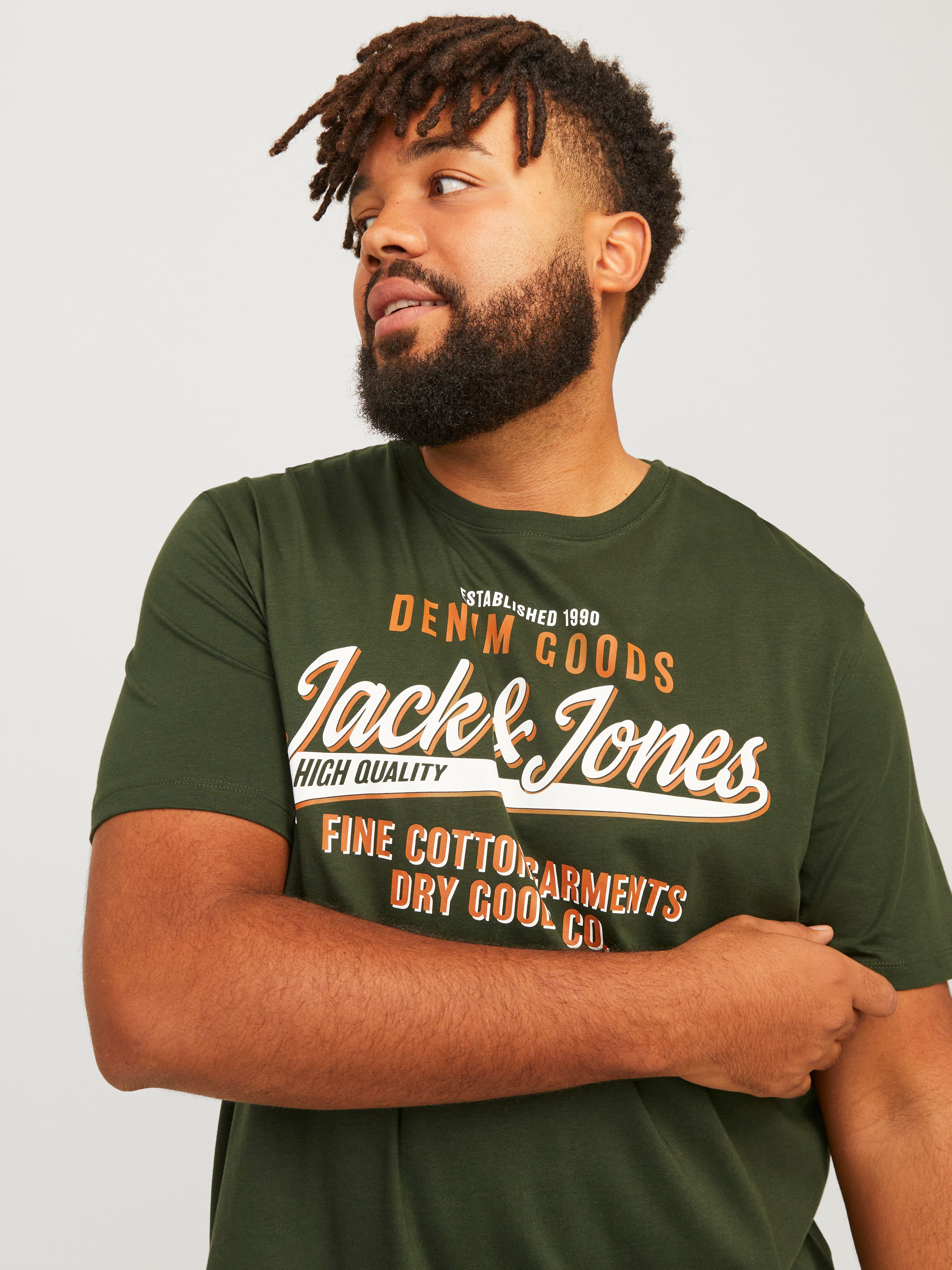 Jack & Jones PlusSize T-shirt JJELOGO TEE SS O-NECK 2 COL AW24 S PLS