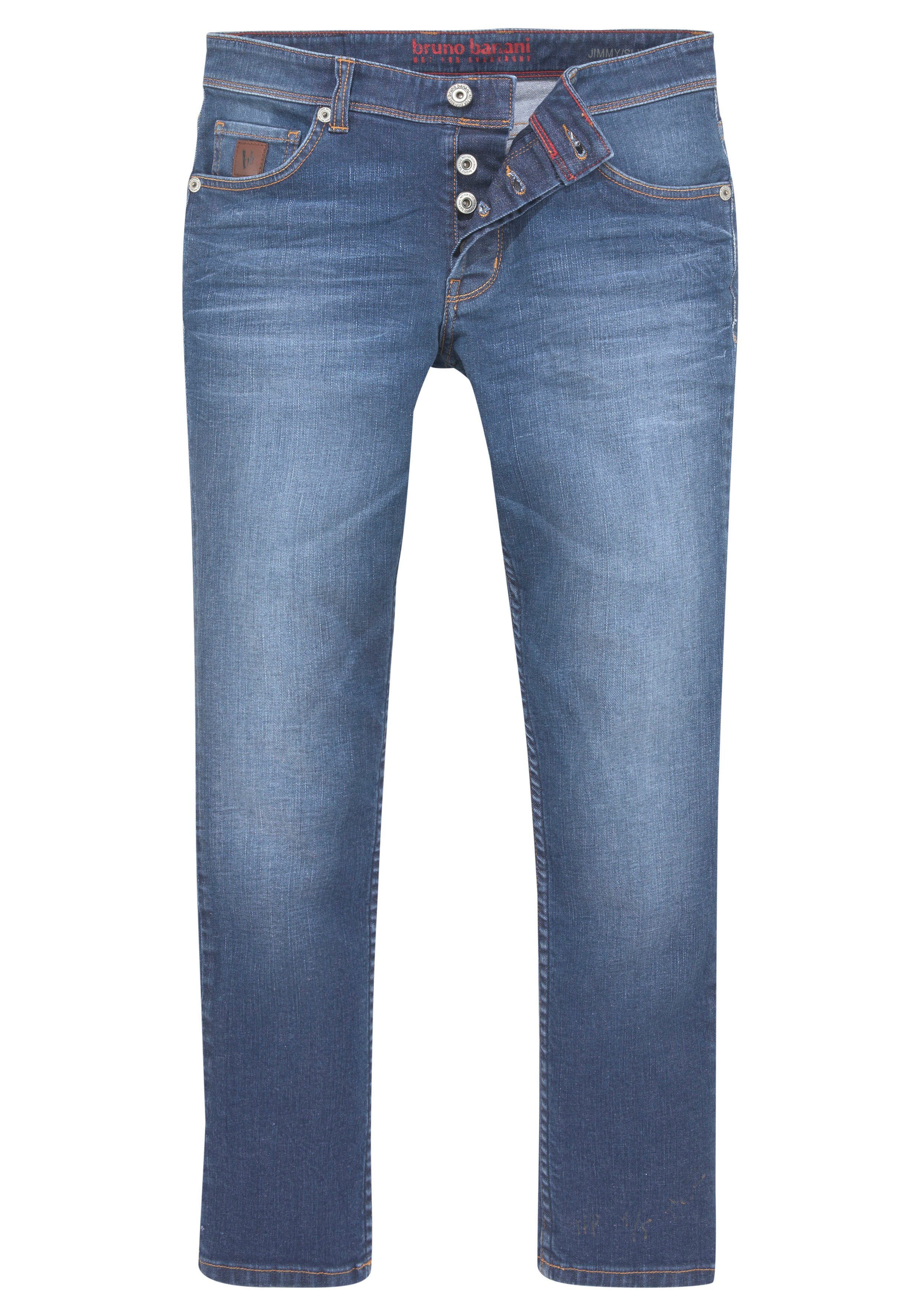 Bruno Banani Slim fit jeans Jimmy (stretch) smalle pijp, lage taillehoogte, met knoopsluiting