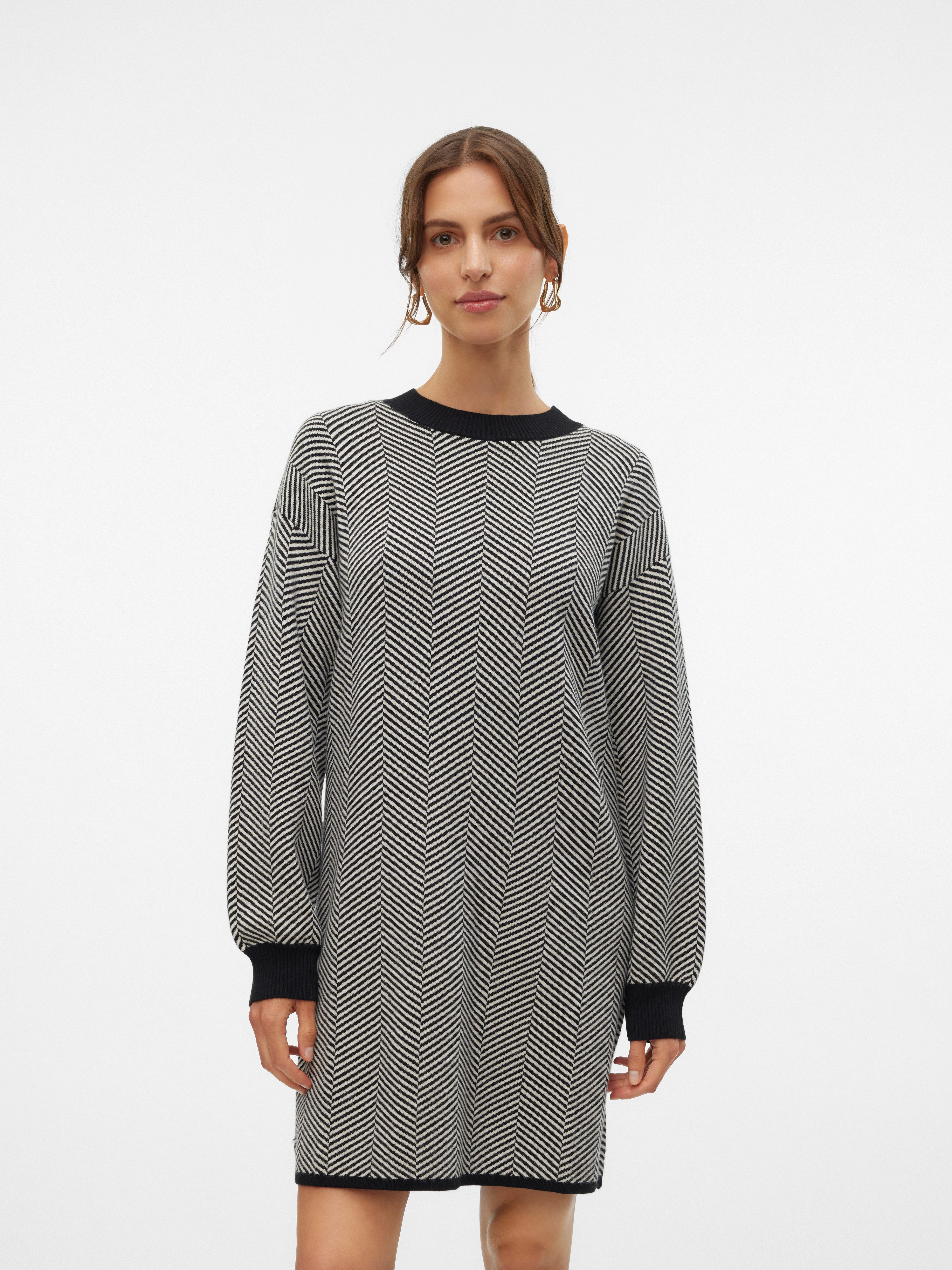 Vero Moda Gebreide jurk VMBLUSH HERRINGBONE LS O-NECK DRESS LCS