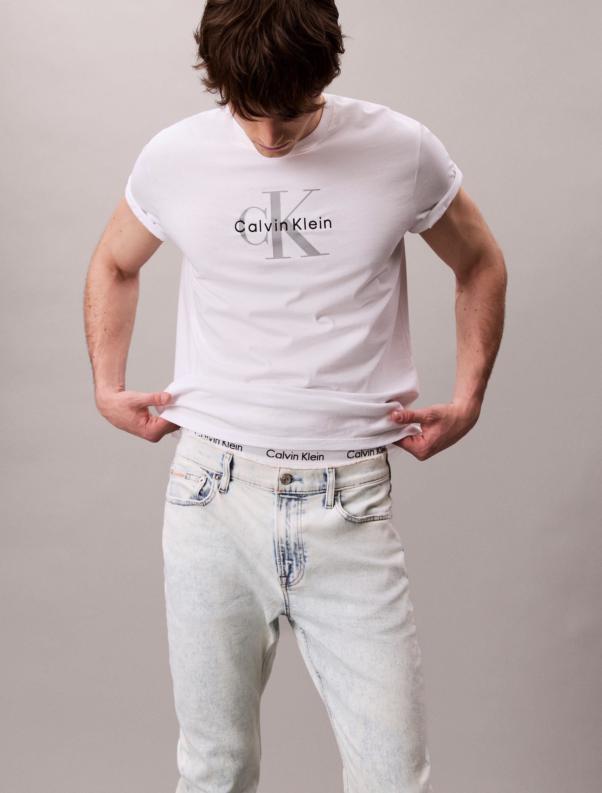 Calvin Klein Slim fit jeans SLM TPR Met riemlussen