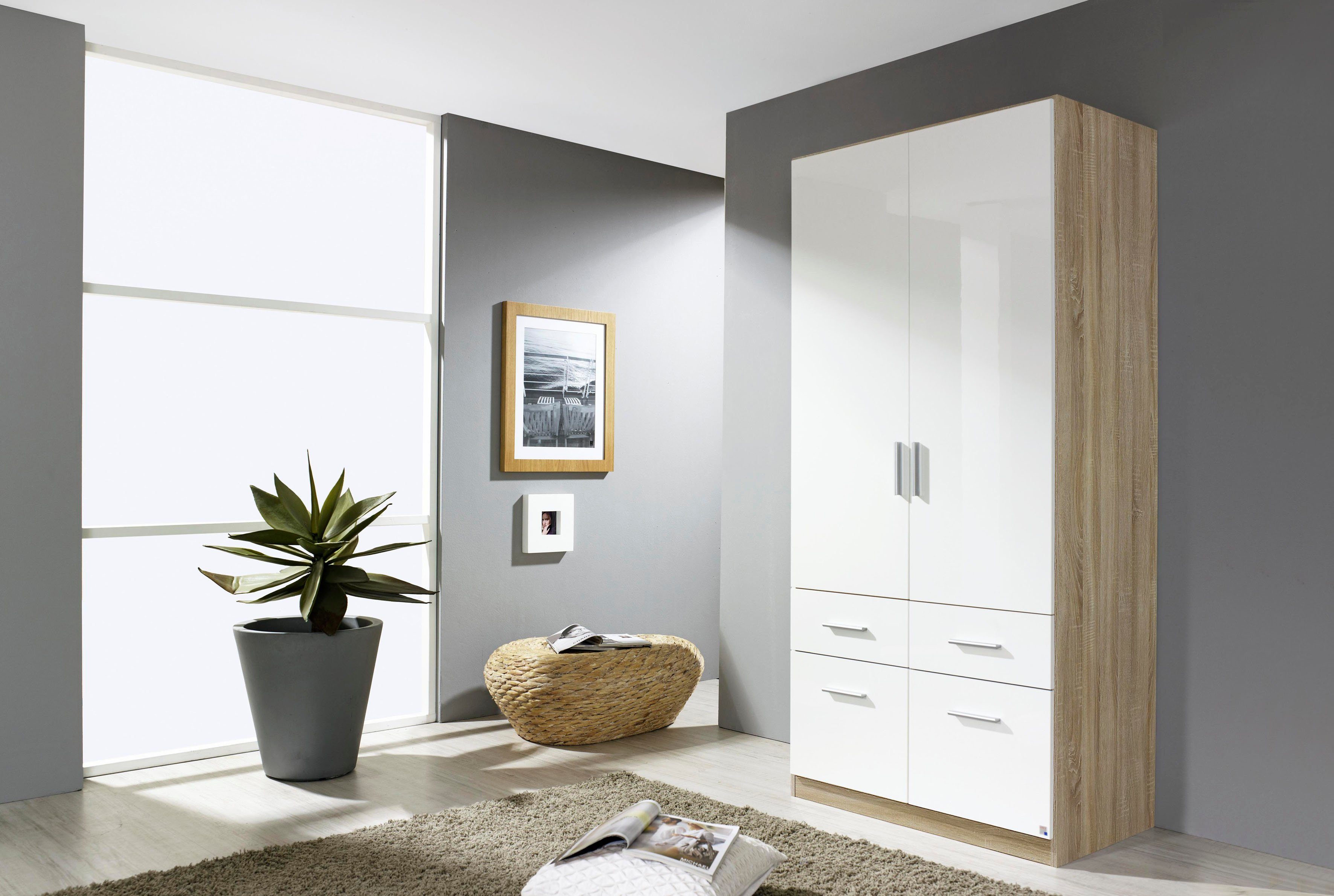 rauch Draaideurkast Kledingkast Kast Garderobe Slaapkamerkast CELLE in 4 breedtes en 2 hoogtes, optioneel met lades made in germany