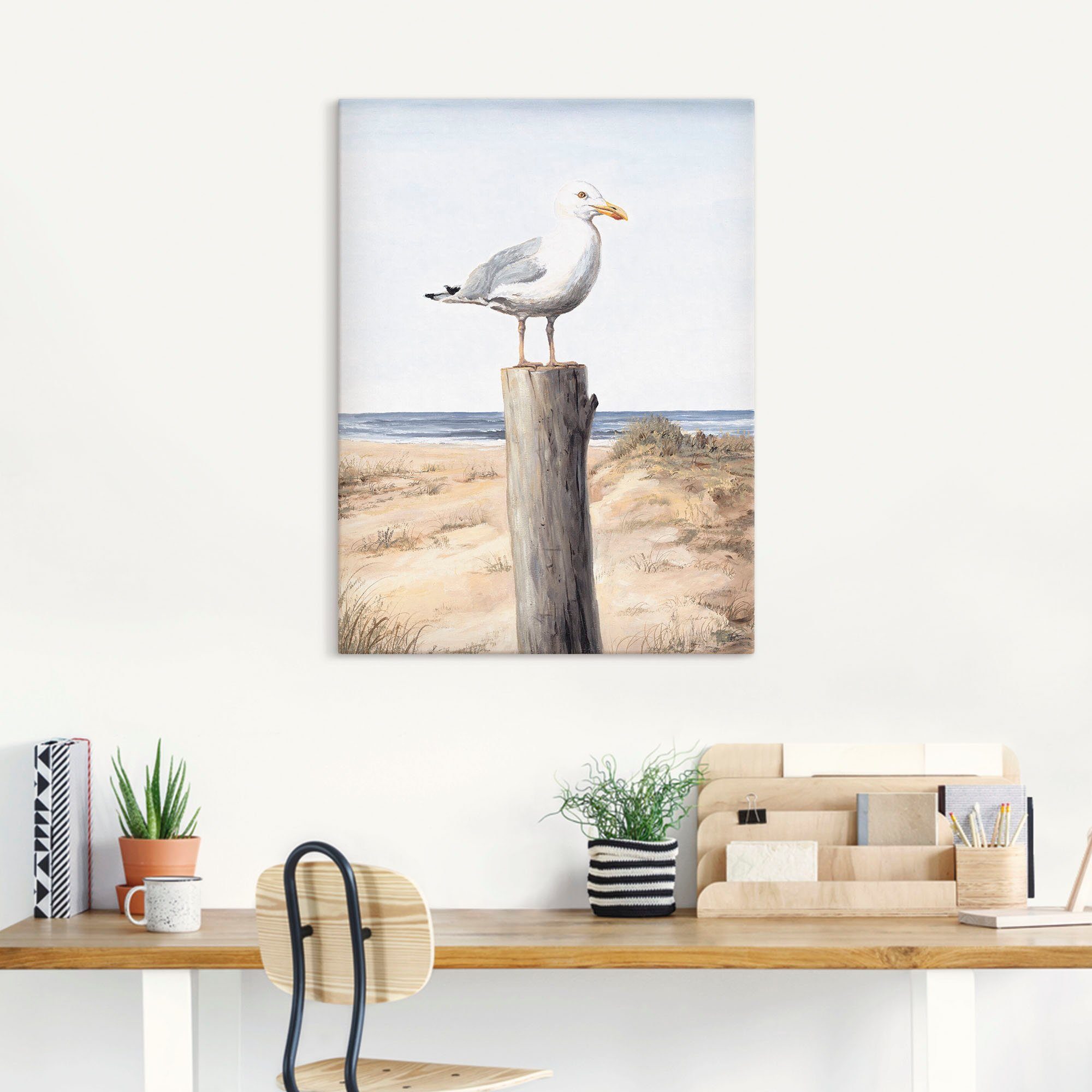 Artland Artprint Meeuw als artprint van aluminium, artprint voor buiten, artprint op linnen, poster, muursticker
