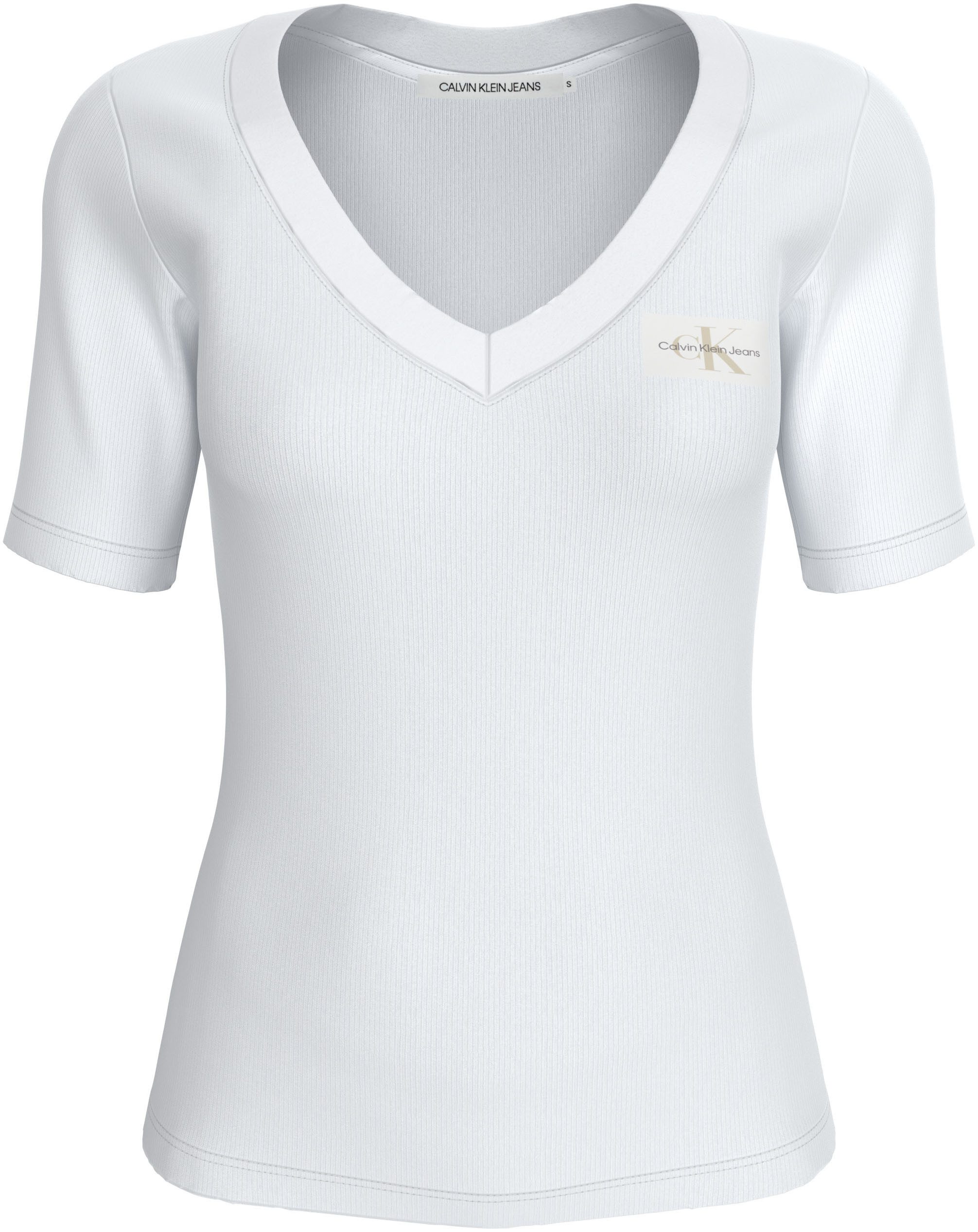 Calvin Klein T-shirt WOVEN LABEL RIB V-NECK TEE