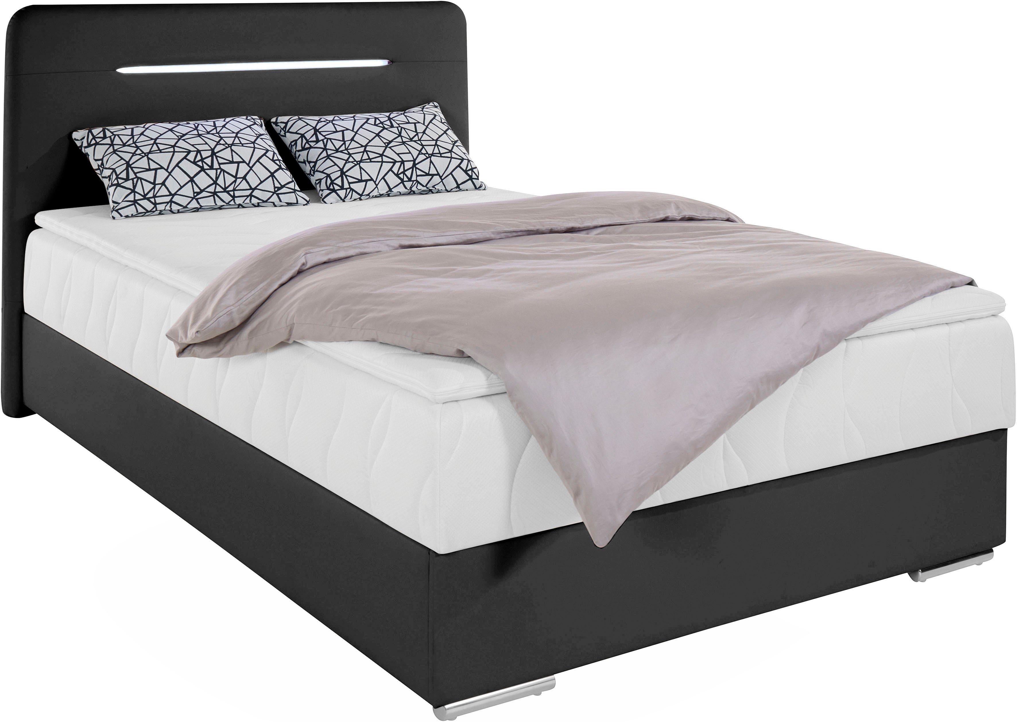 COTTA Boxspring Lighstar inclusief ledverlichting, topmatras, bedkist en sierkussen