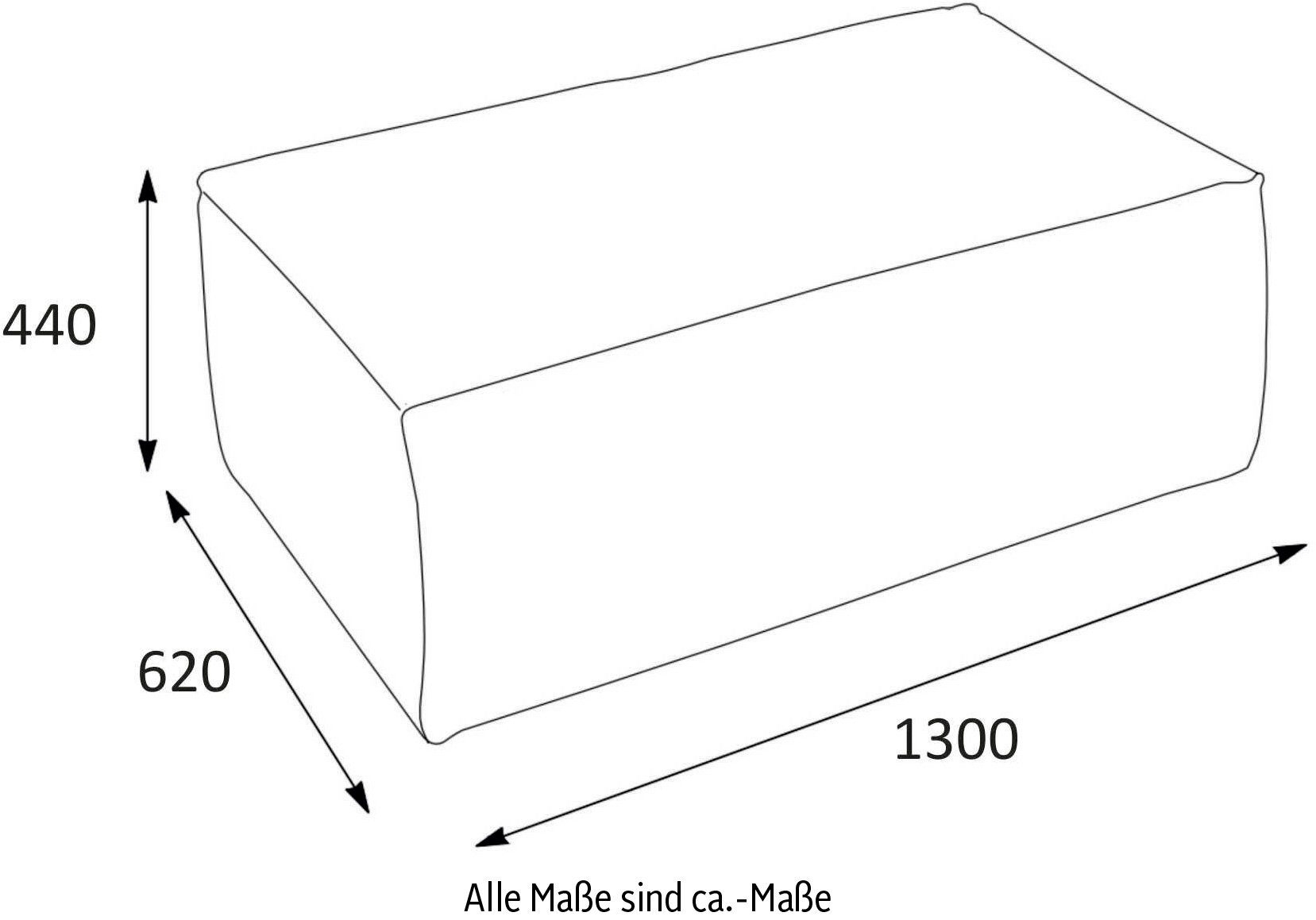 LeGer Home by Lena Gercke Hocker PIARA, poef met biesnaad in cord of linnenlook bij de serie piara, rechthoekig, zwarte voeten, comfortabel zitcomfort