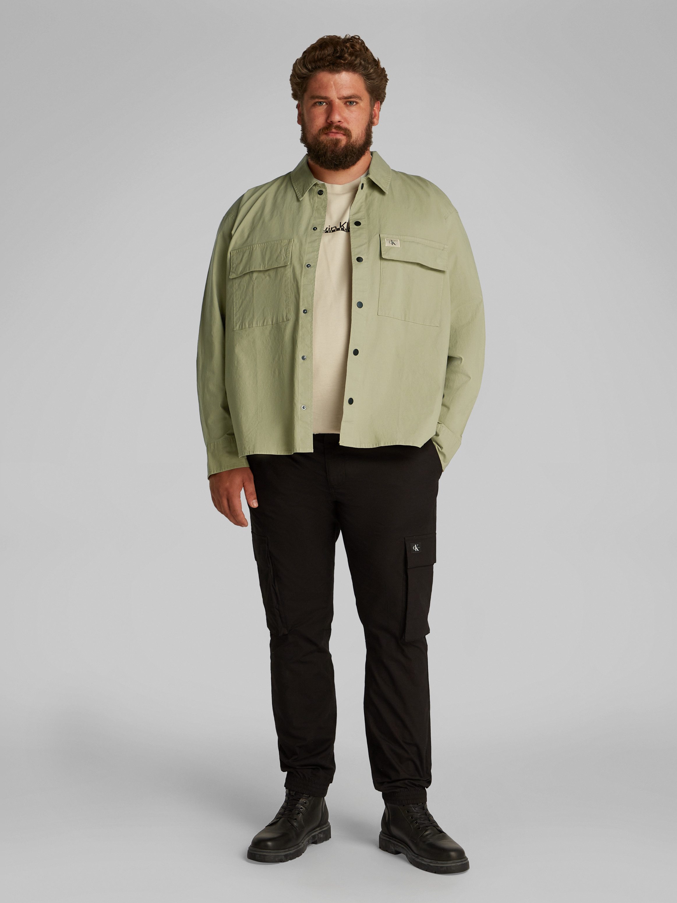 Calvin Klein Jeans Plus Overhemd met lange mouwen PLUS CARGO OVERSHIRT