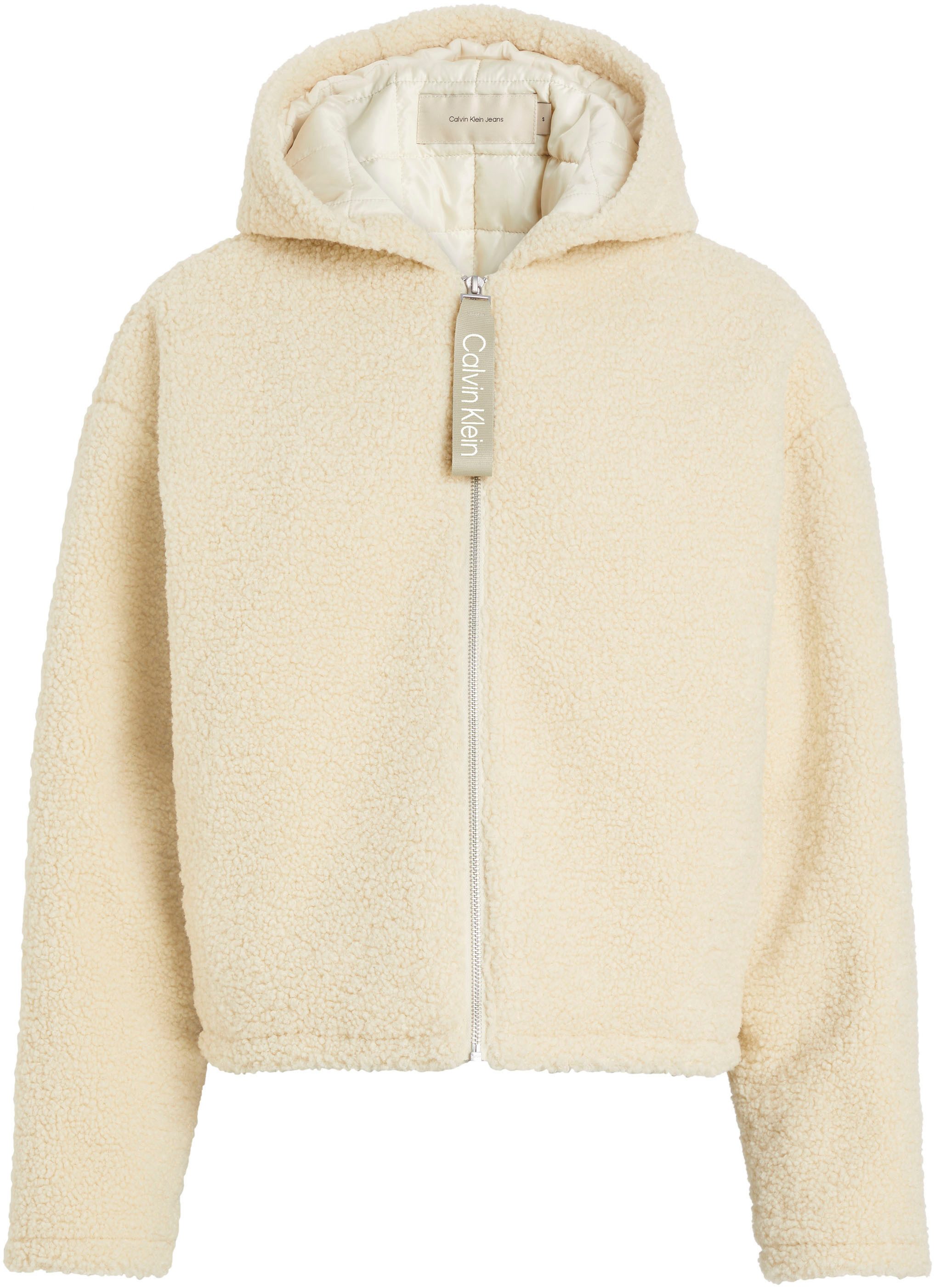 Calvin Klein Pluchen jack SHERPA JACKET met een logo-opschrift