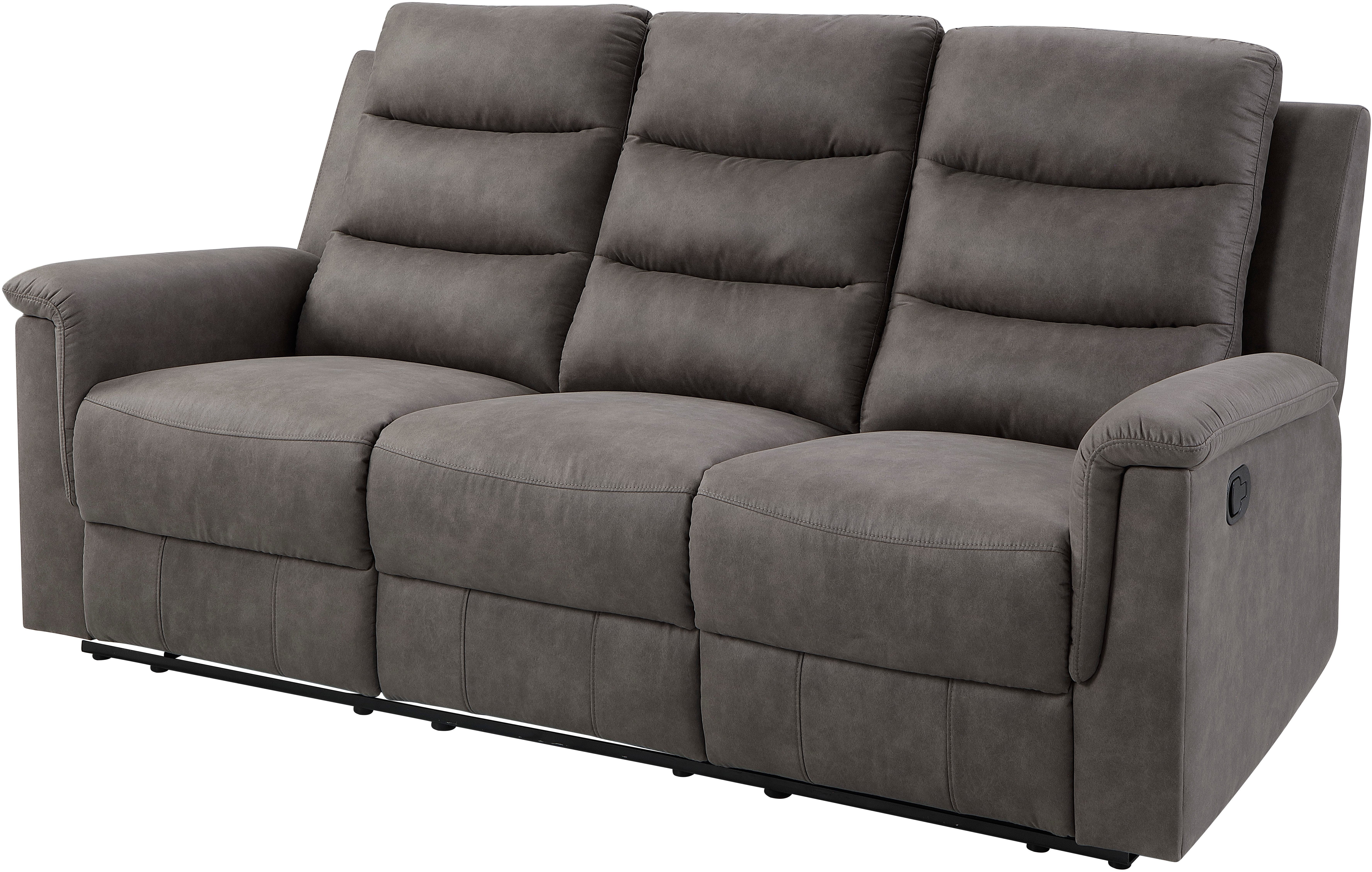 ATLANTIC home collection 3-zitsbank Cliff met 2 relaxfuncties Pocketvering en bekerhouders in opklapbare middenconsole
