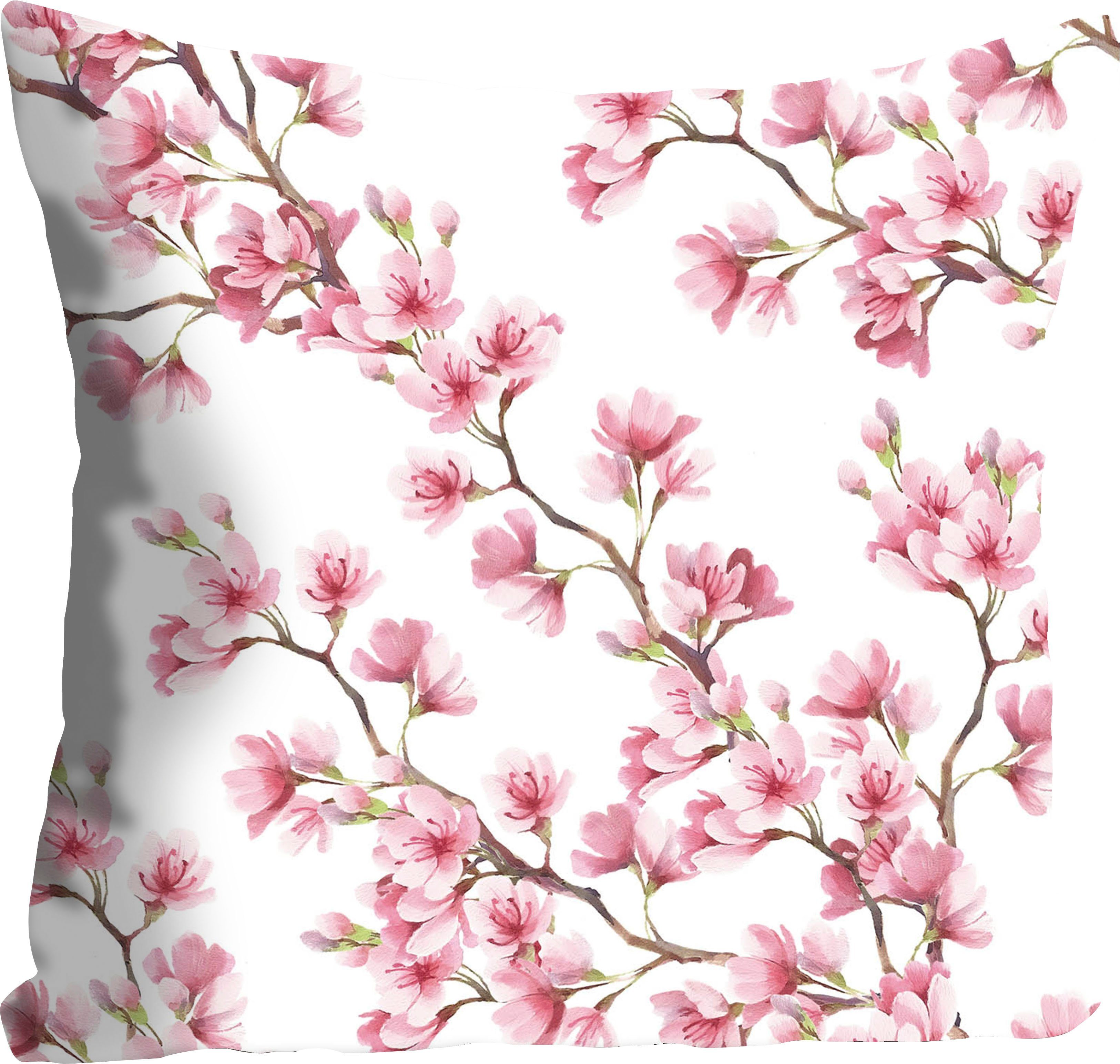 queence Sierkussen Marcel Kussenhoes, bloesemtakken, roze, floraal patroon, elegant, lentefris (1 stuk)
