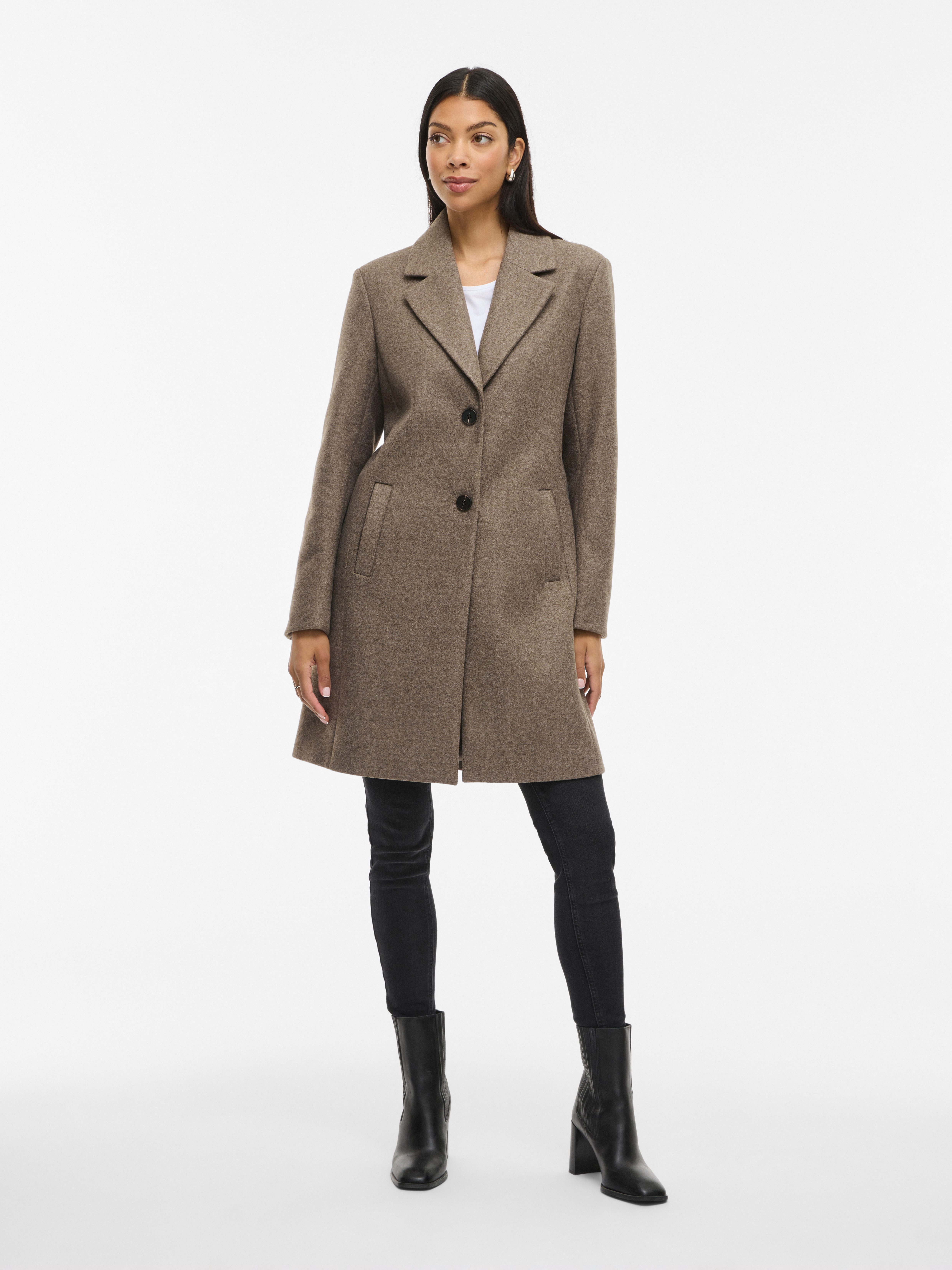 Vila Korte jas VICLAUDIA BUTTON COAT - NOOS