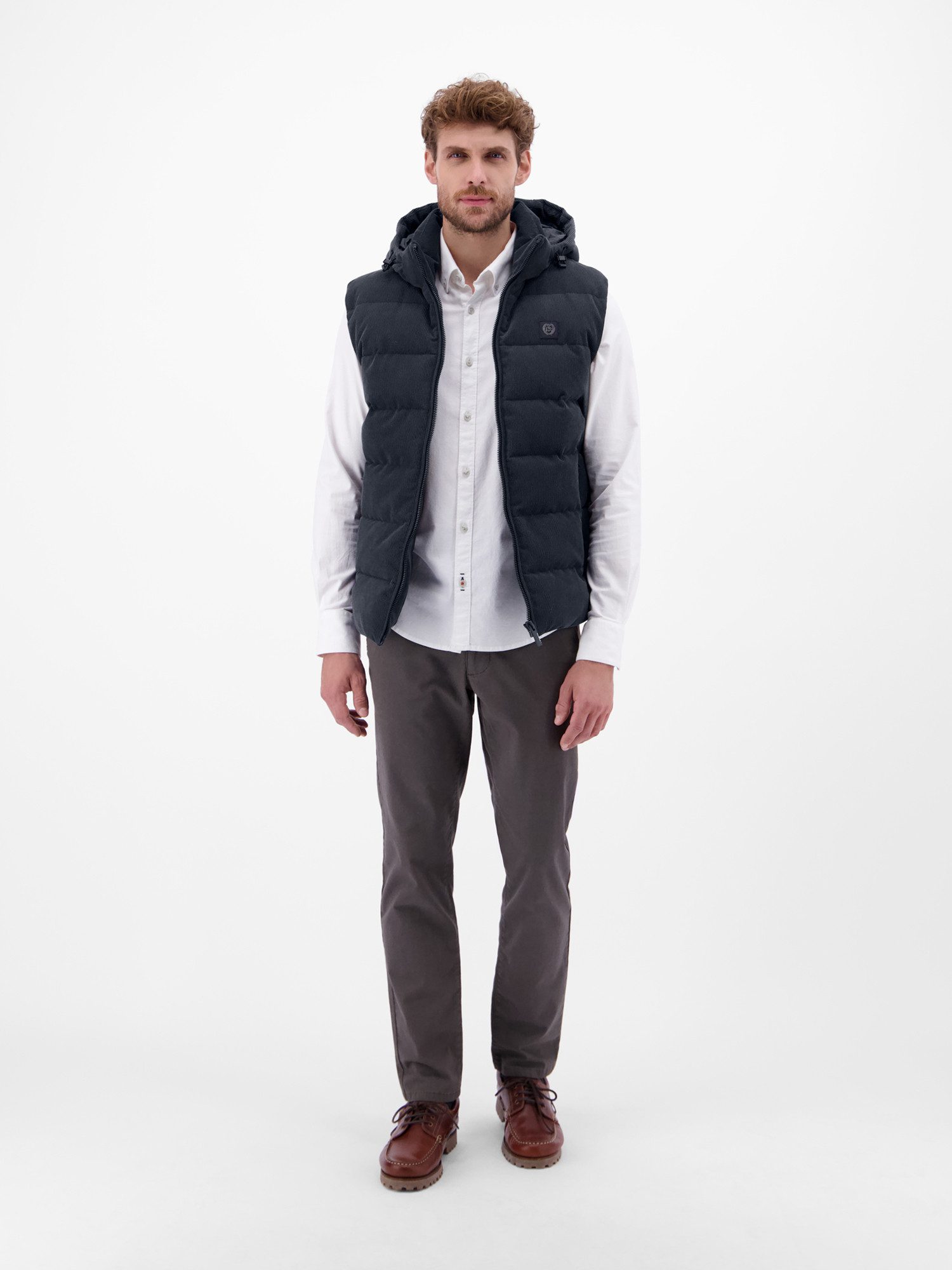 Lerros Bodywarmer LERROS Heren gewatteerde bodywarmer in functionele corduroy-look