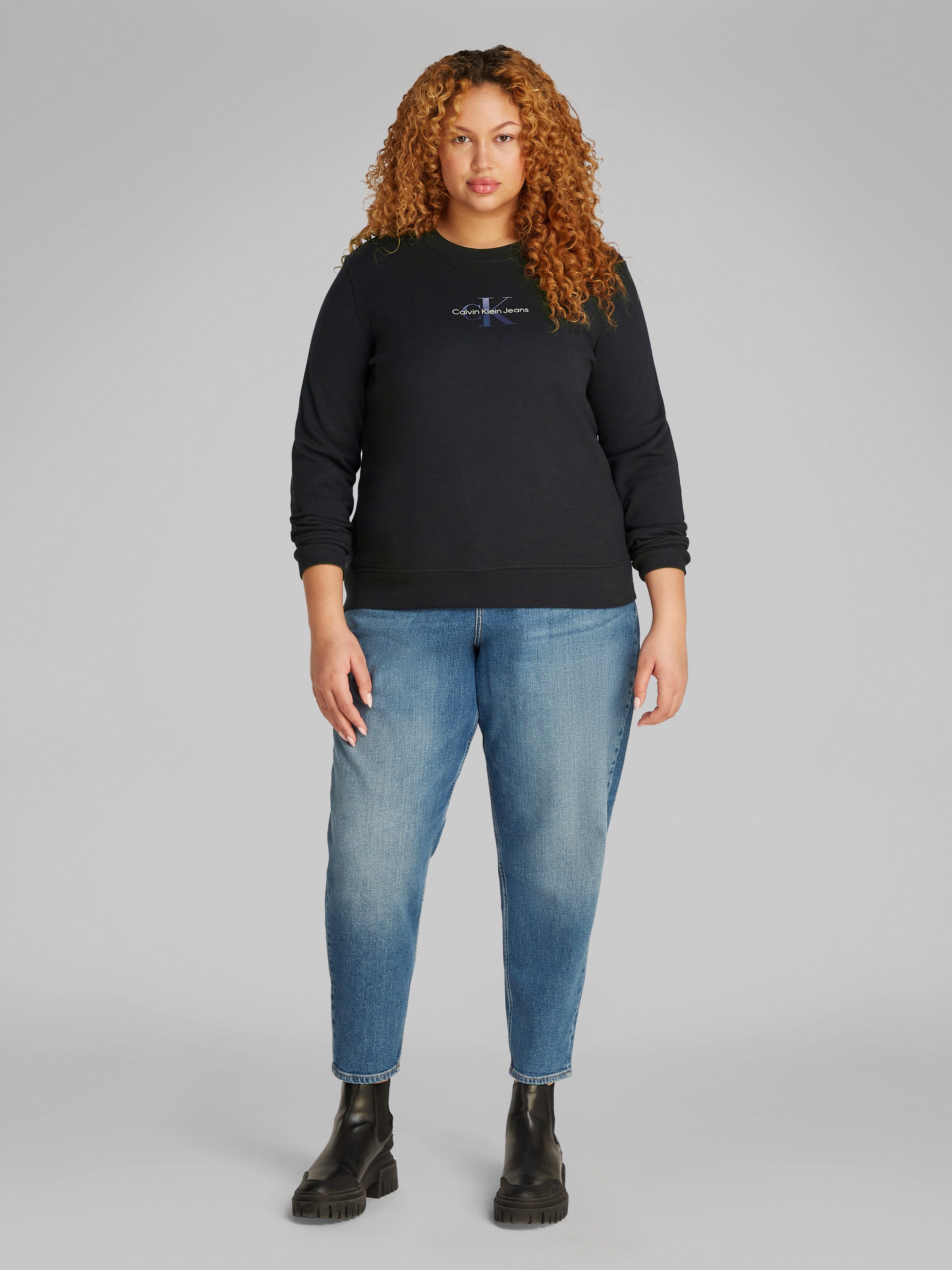 Calvin Klein Jeans Plus Sweatshirt PLUS GRADIENT MONOLOGO CREWNECK