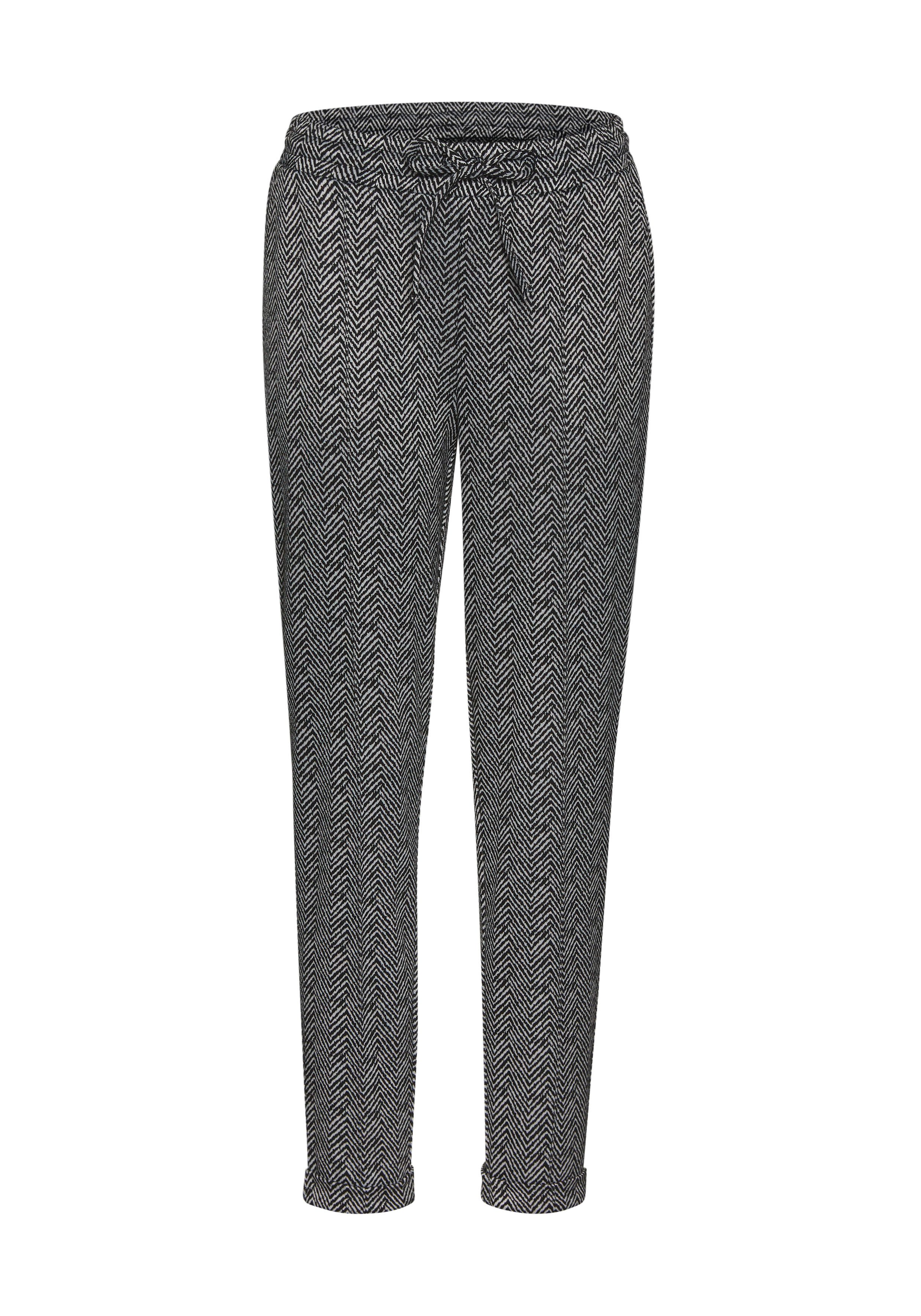 Vivance Joggingbroek met zigzagpatroon, instapbroek, elastische tailleband, smalle pasvorm