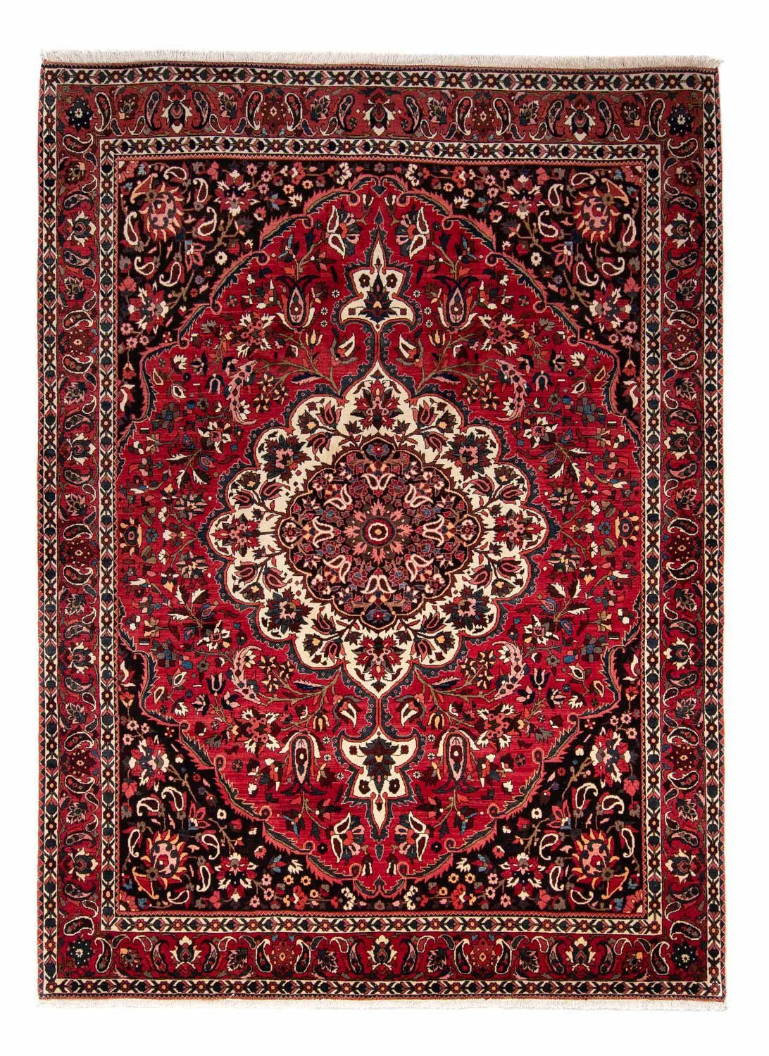 morgenland Wollen kleed Bachtiar medaillon rosso scuro 360 x 272 cm Uniek exemplaar met certificaat