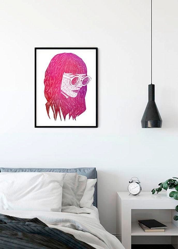 Komar Wanddecoratie Grid pink Wanddecoratie - zonder lijst (1 stuk)