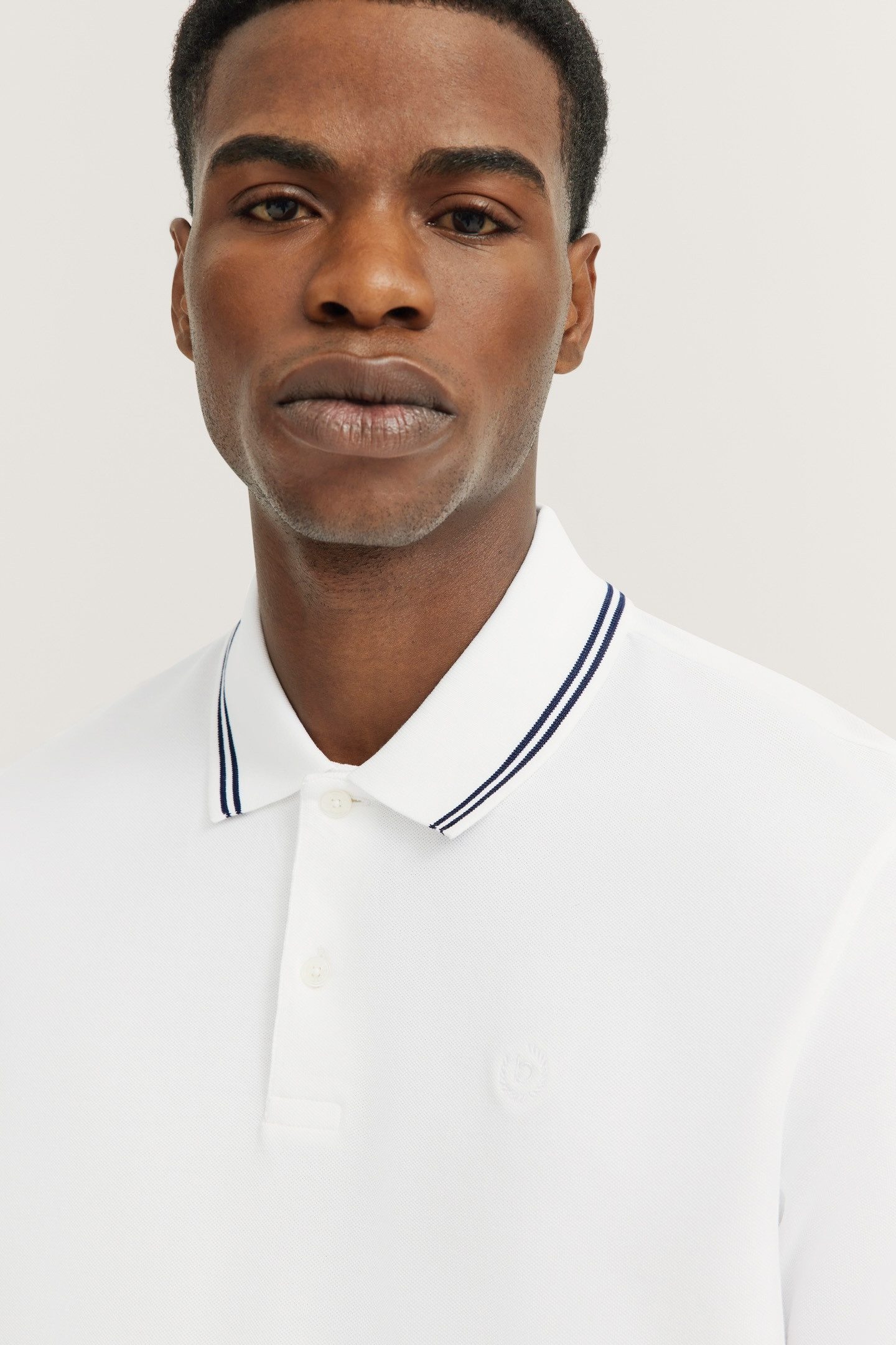 Bugatti Poloshirt met contraststrepen en borstborduursel