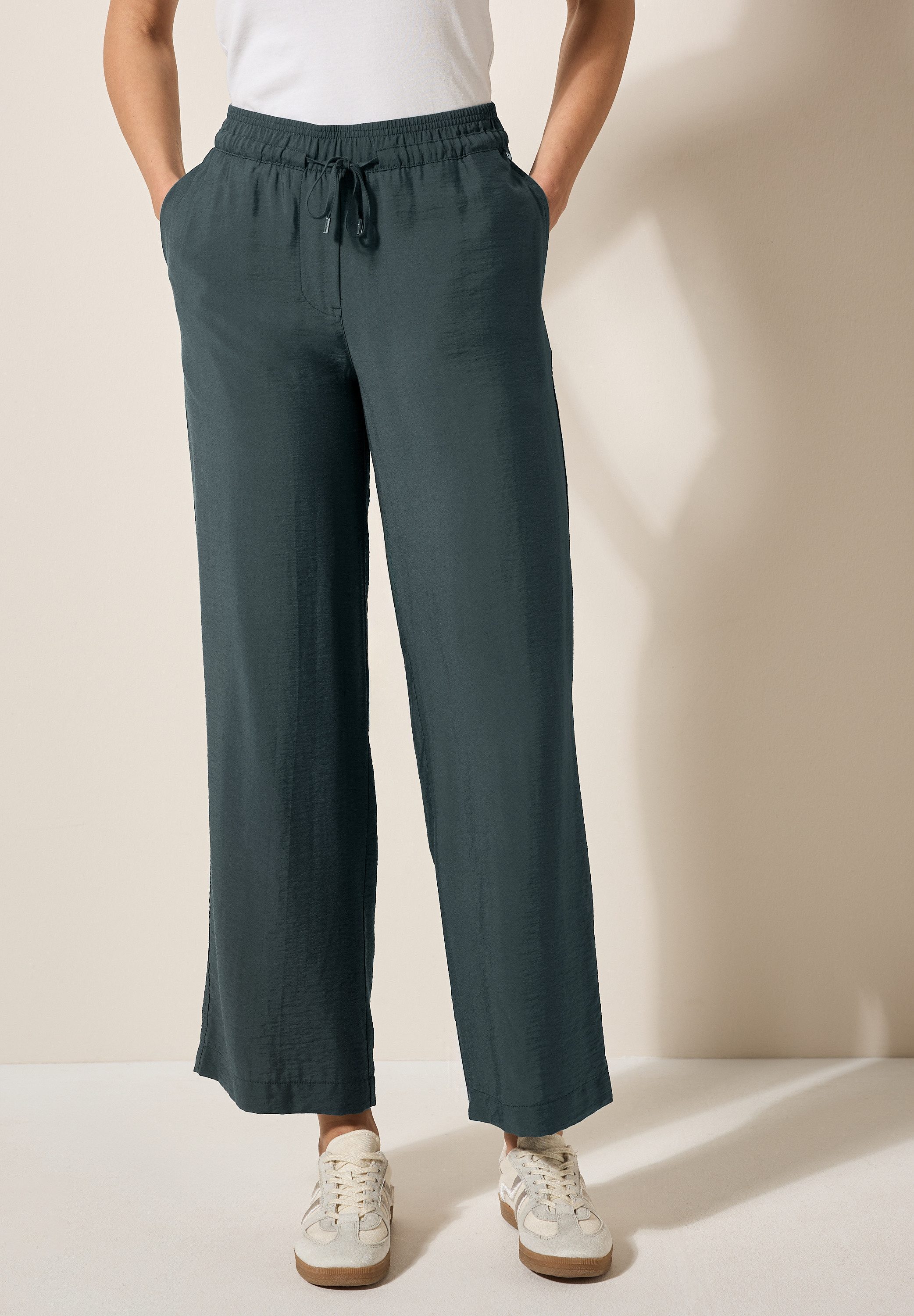 Cecil Stoffen broek Style Neele elastische band met rijgkoord